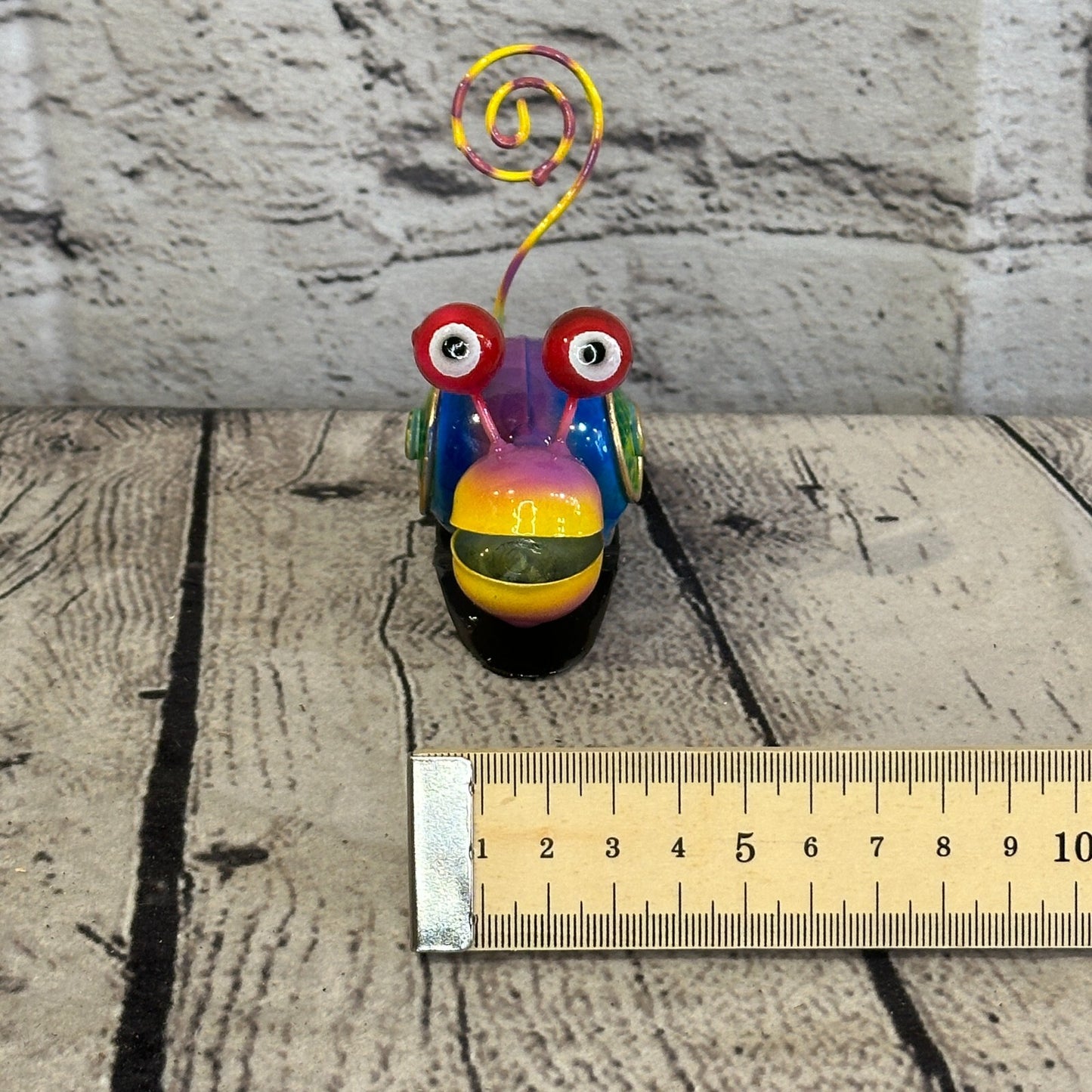 10cm x 7cm Purple Snail Bug Cartoon Postcard Holder Ornament Painted Statue