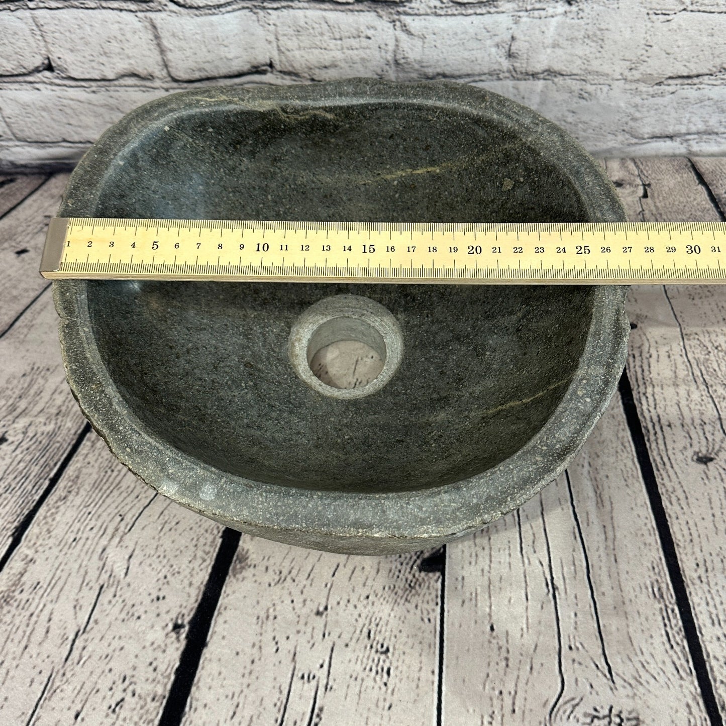 27cm x 24cm River Stone Sink Basin Bowl Natural for Bathroom Washroom Oval No 21
