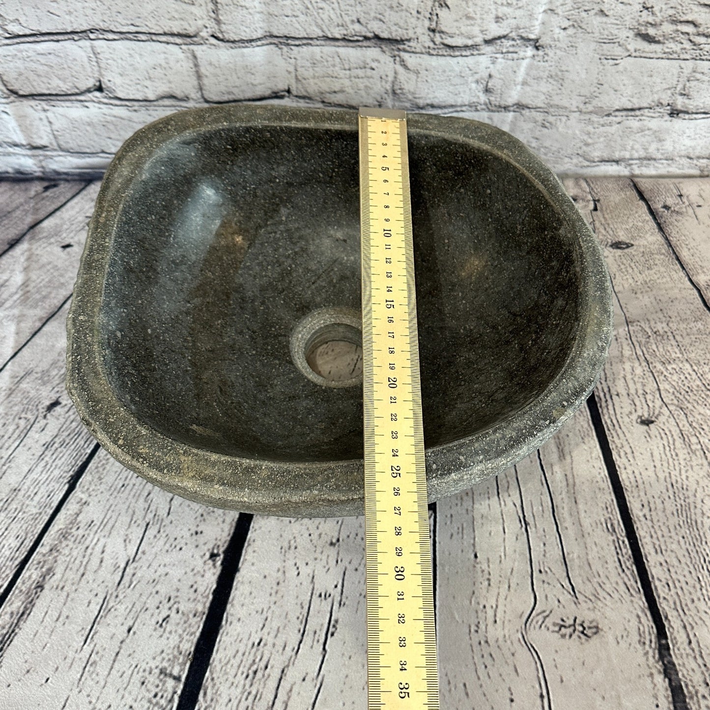 30cm x 27cm River Stone Sink Basin Bowl Natural for Bathroom Washroom Oval No 13