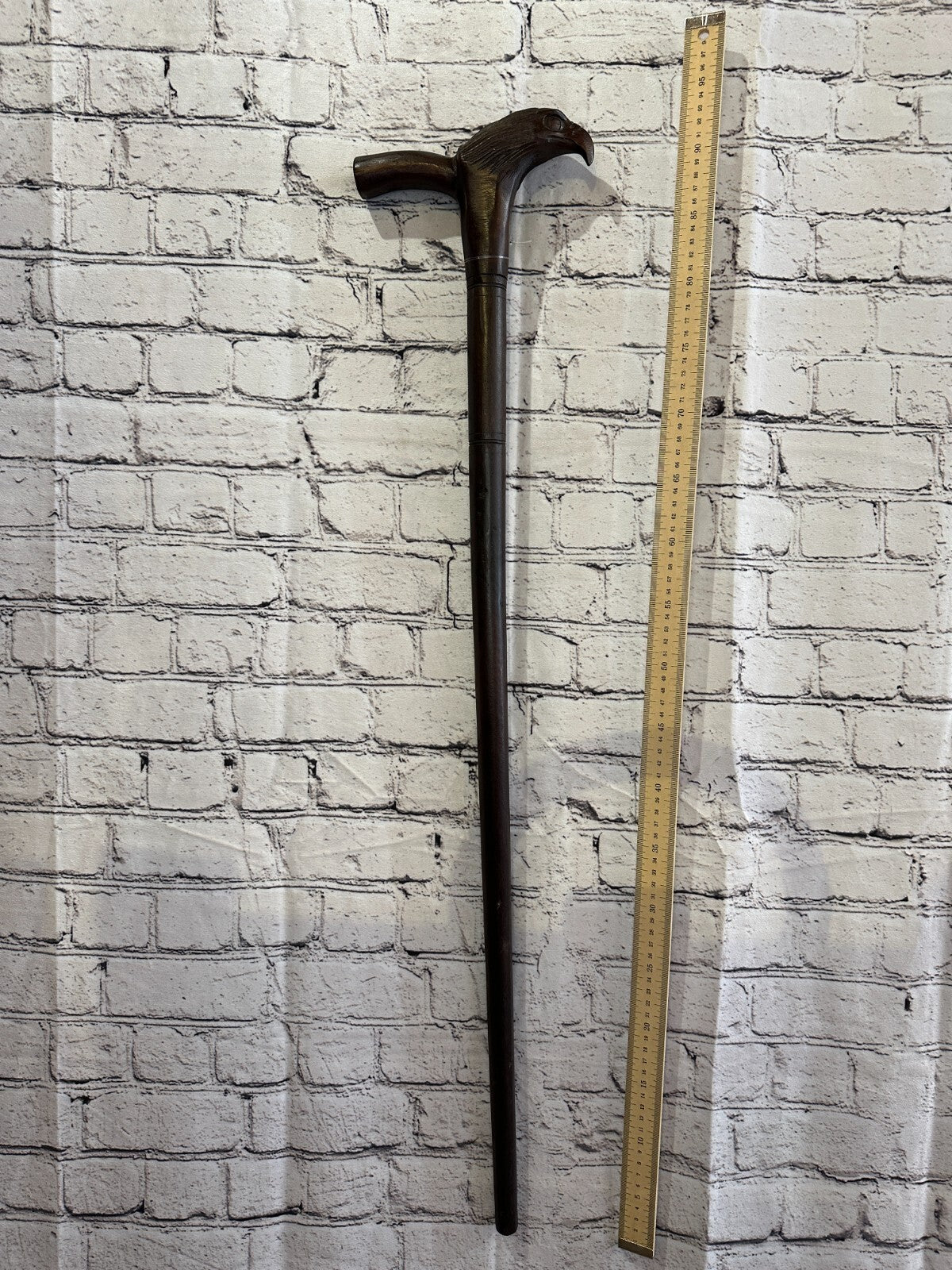 Eagle Head 90cm Tribal African Walking Stick Cane Hand Carved Dark Wood