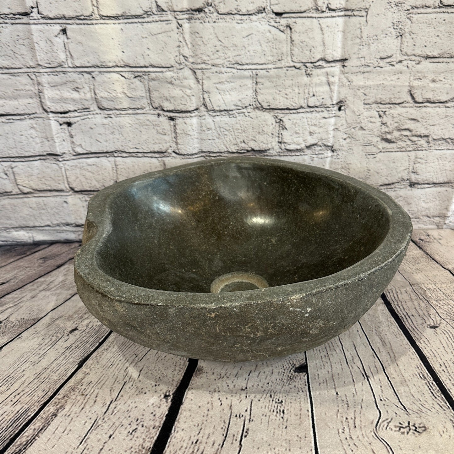 34cm x 31cm River Stone Sink Basin Bowl Natural for Bathroom Washroom Oval No 22