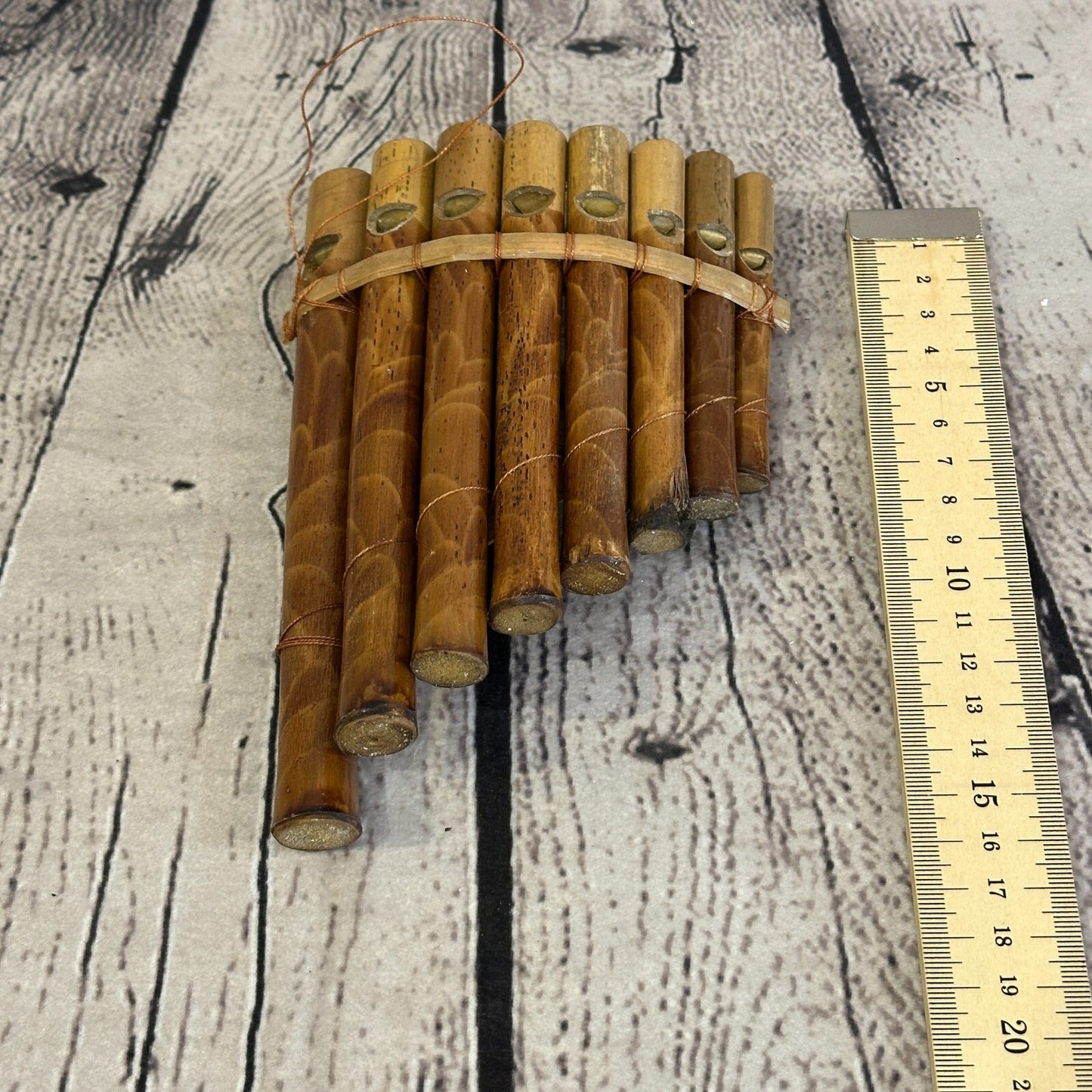 15cm 8 Pipe Pan Pipes With Reeds Bambo Flutes Hand Made Fair Trade PanPipes