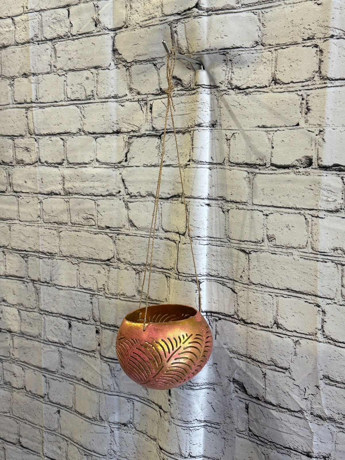 Pink Coconut Shell Hanging Basket Orchid Planter Balcony Decorative Vase Flower
