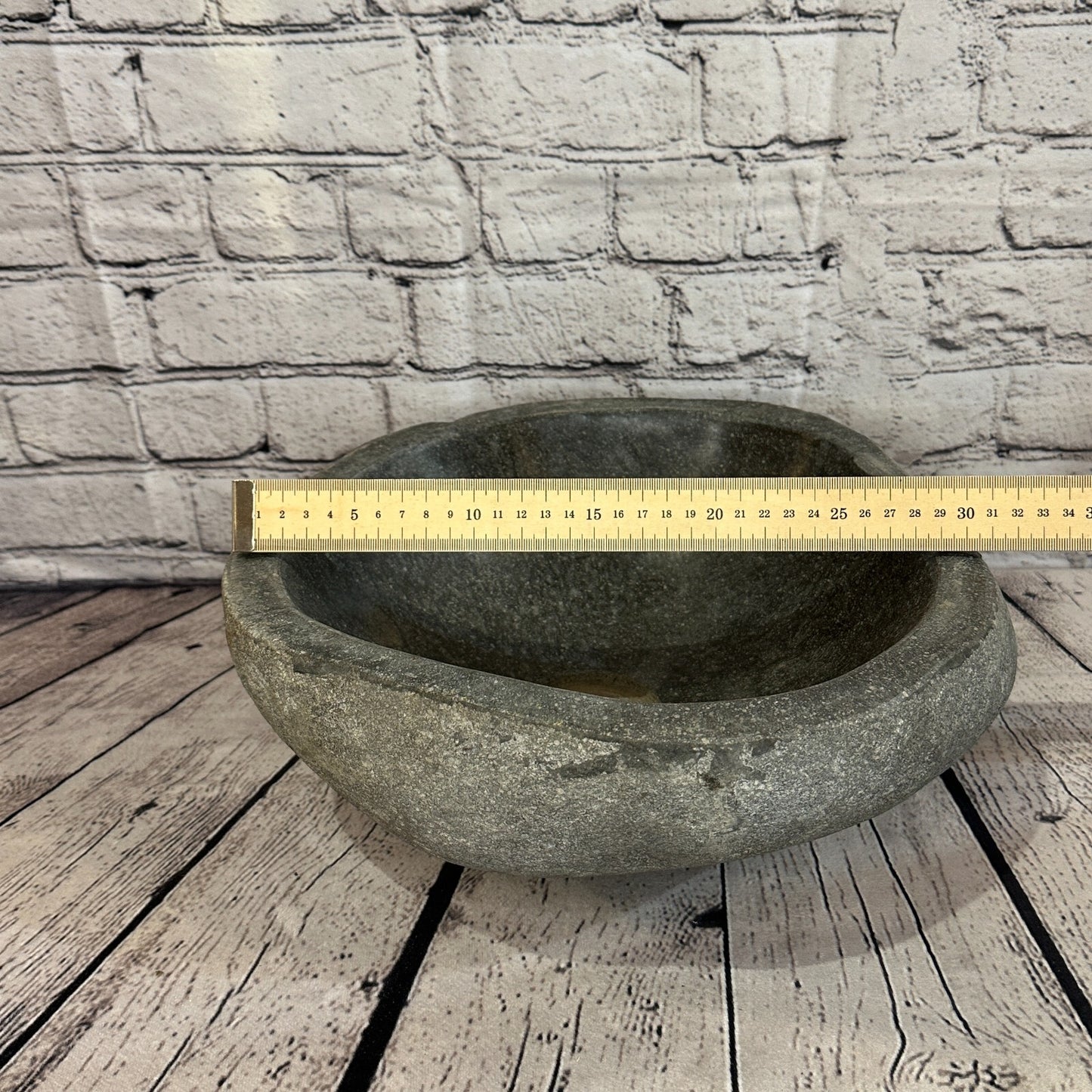 32cm x 29cm River Stone Sink Basin Bowl Natural for Bathroom Washroom Oval No 33