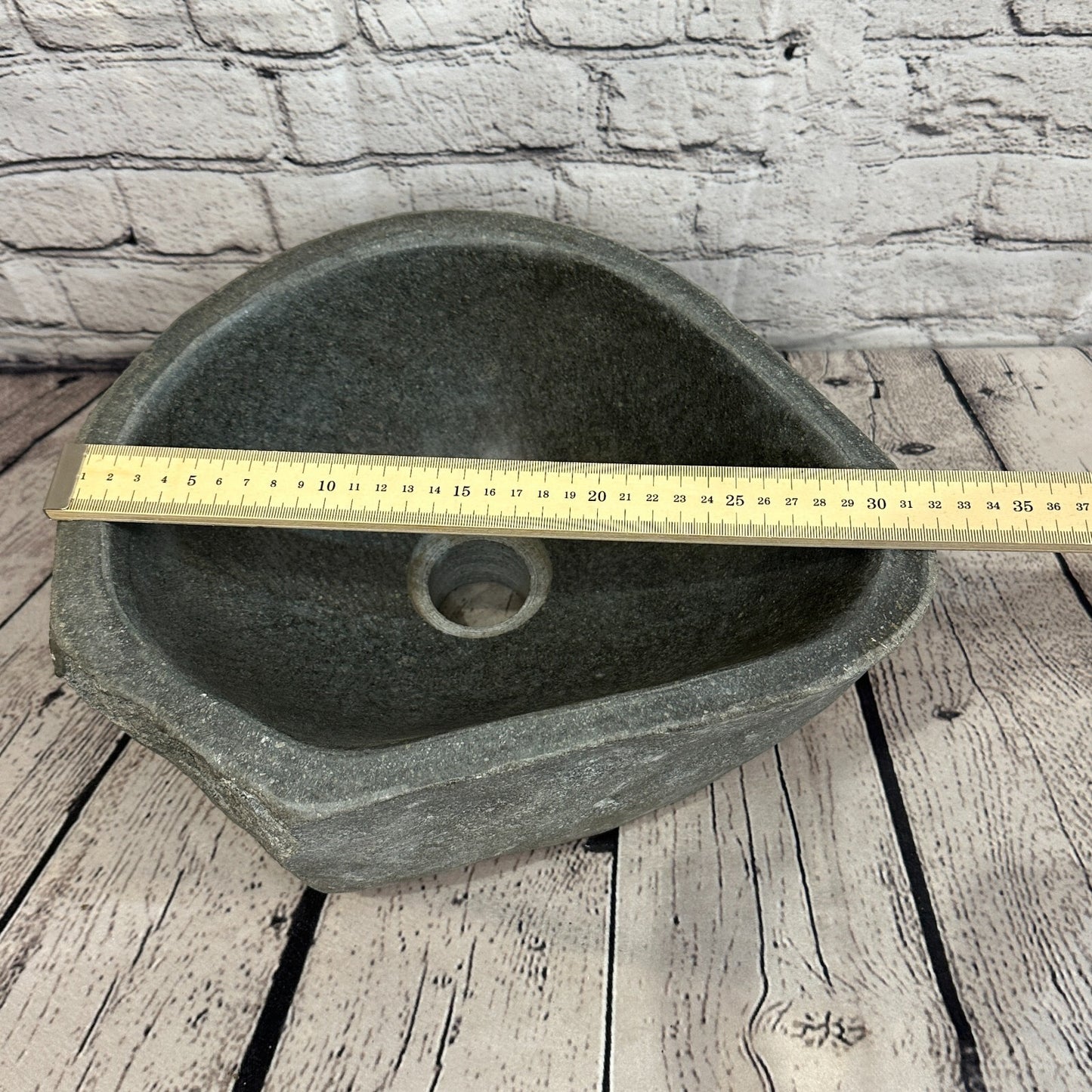 32cm x 27cm River Stone Sink Basin Bowl Natural for Bathroom Washroom Oval No 34