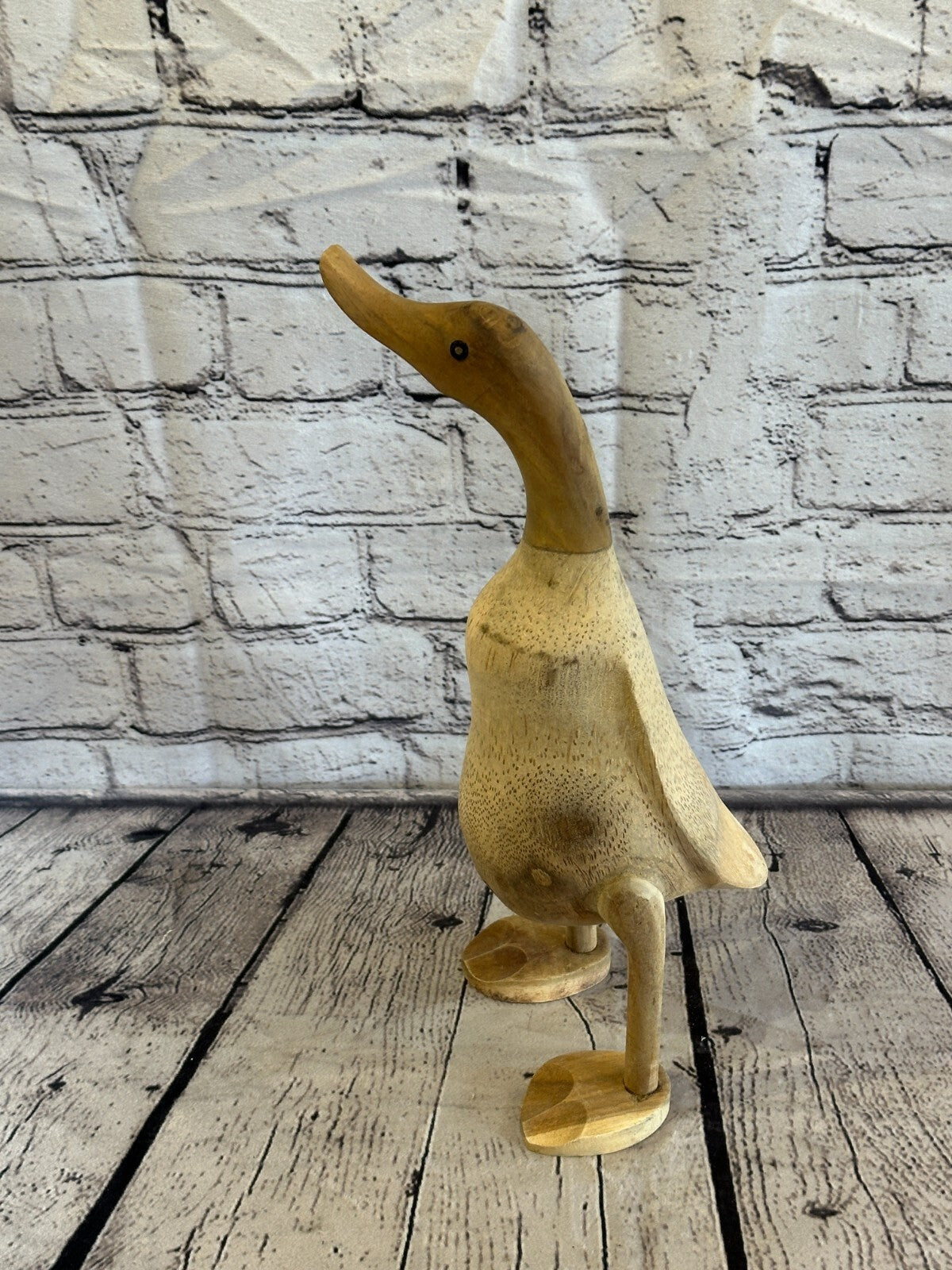 Looking Right 30cm Tall Wooden Hairy Duckling Baby Duck Bamboo Root Fairtrade