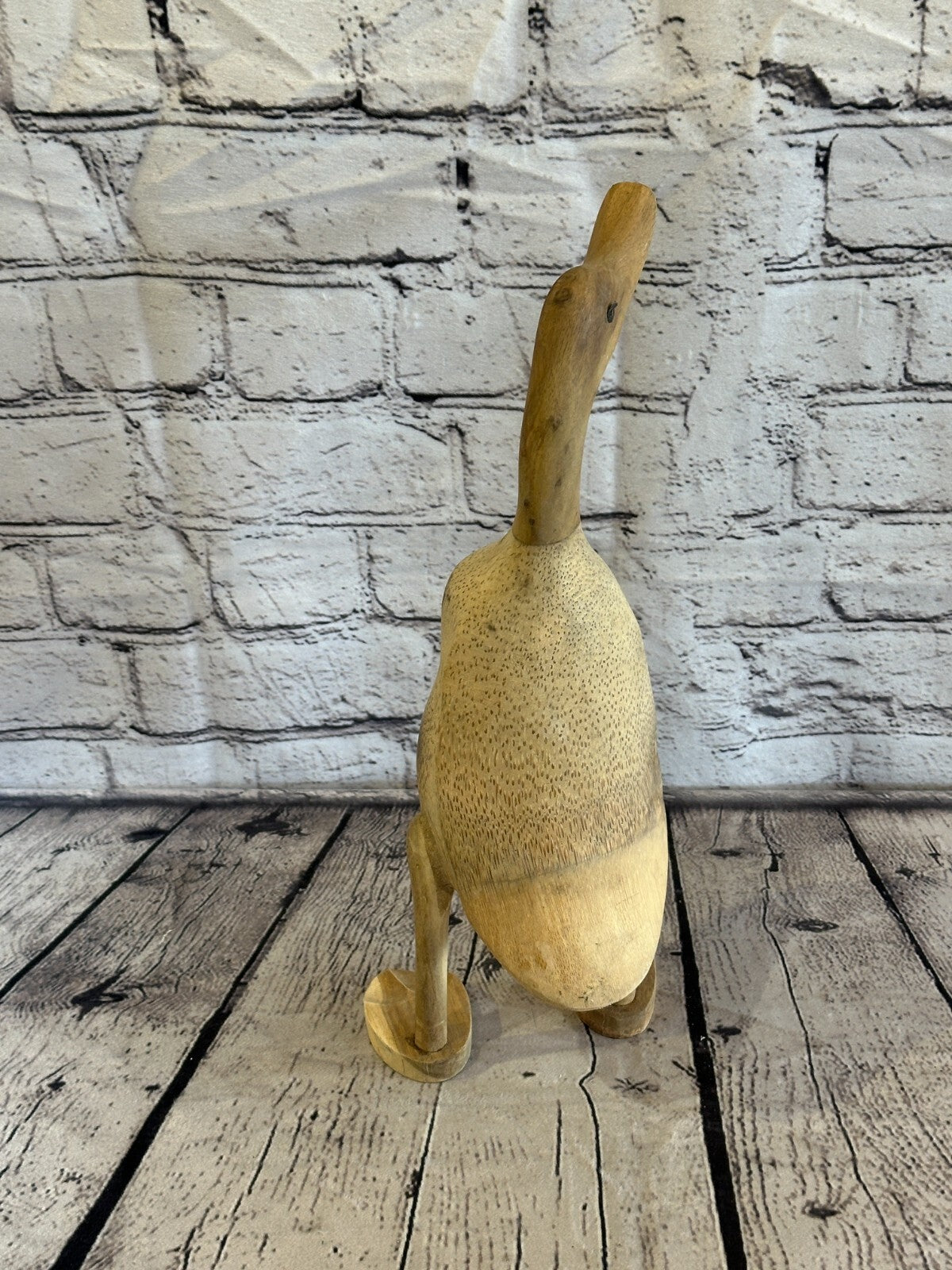 Looking Right 30cm Tall Wooden Hairy Duckling Baby Duck Bamboo Root Fairtrade