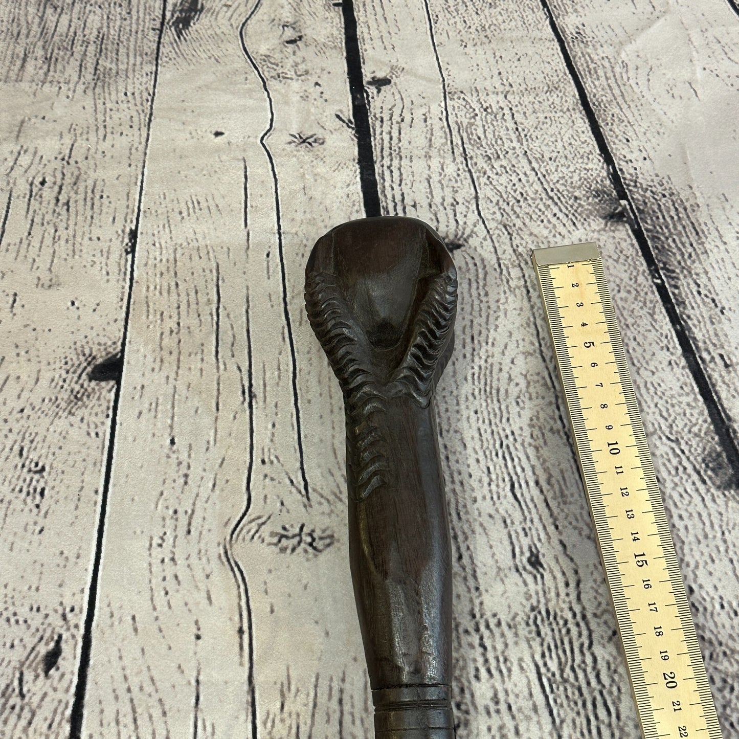 Ball & Eagle Claw 90cm Tribal African Walking Stick Cane Hand Carved Dark Wood