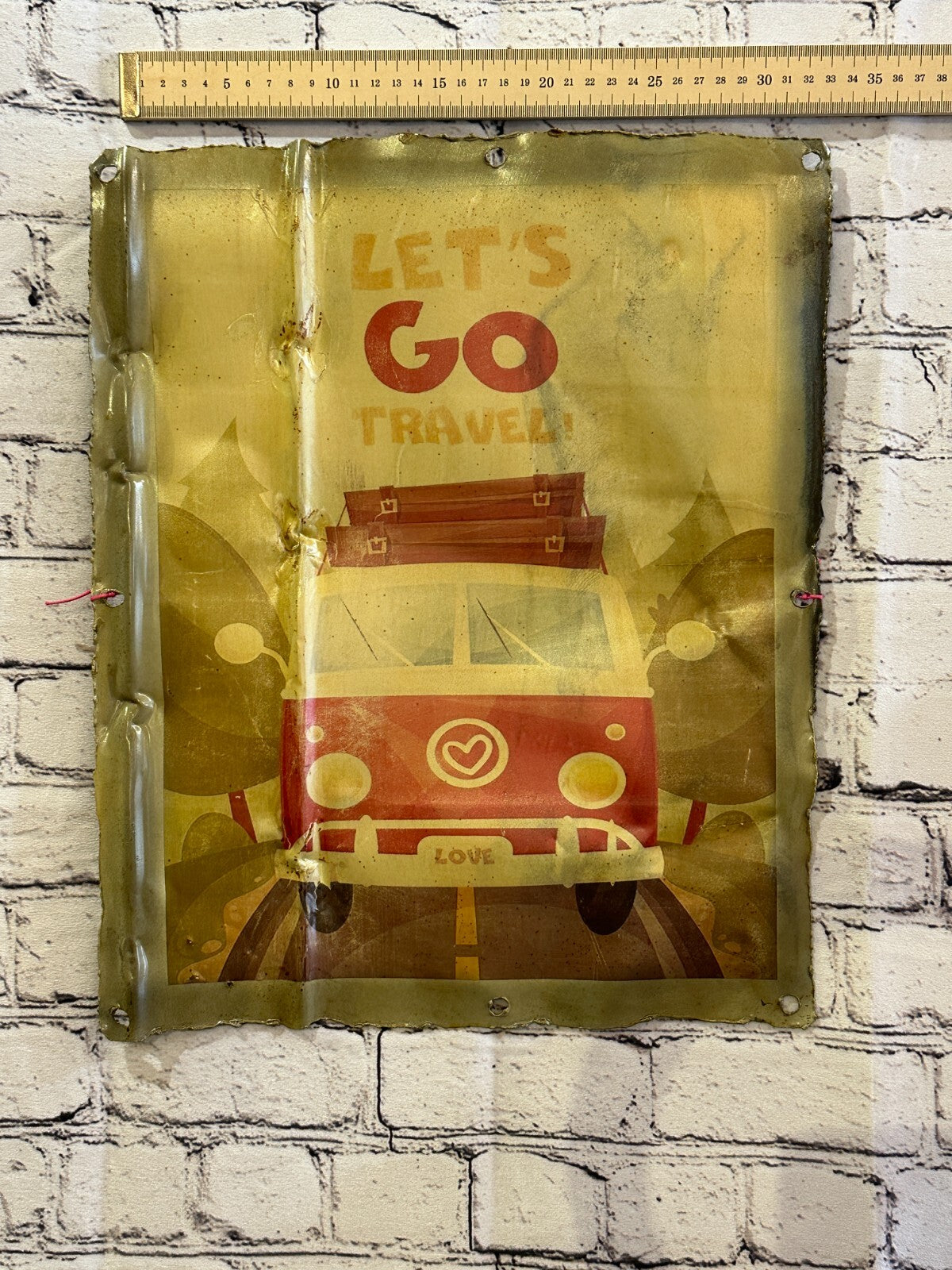 VW Van Camping Poster Advert Wall Plaque 42cm x 36cm Vintage Retro Tin Sign