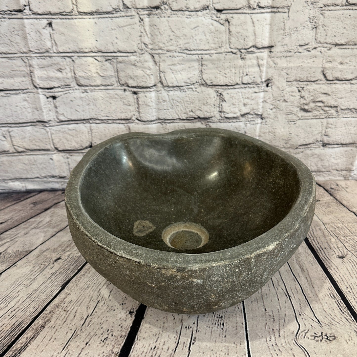 34cm x 31cm River Stone Sink Basin Bowl Natural for Bathroom Washroom Oval No 22