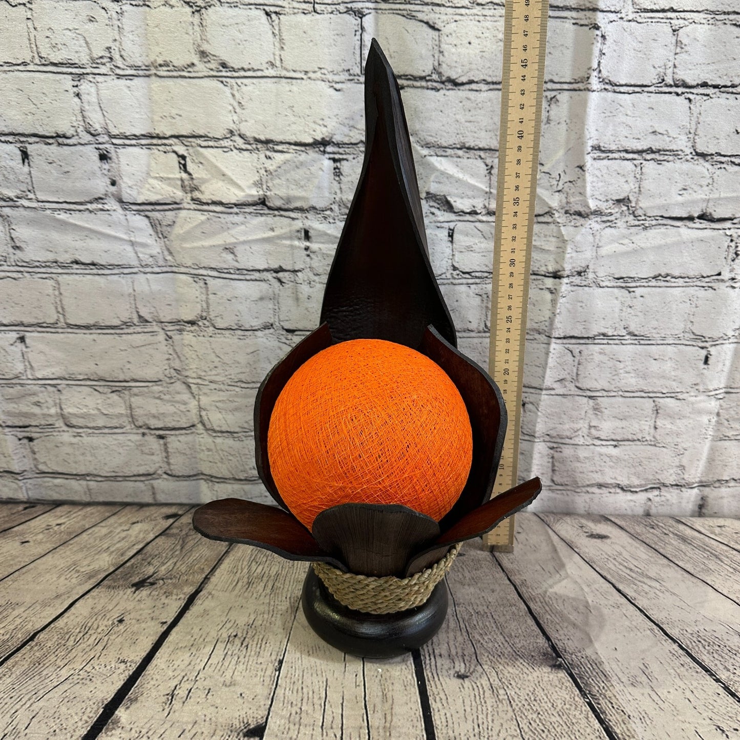Orange Brown Leaf Natural 45cm Tall Leaf Lamp Twist LED UK Mains Plug Design 7
