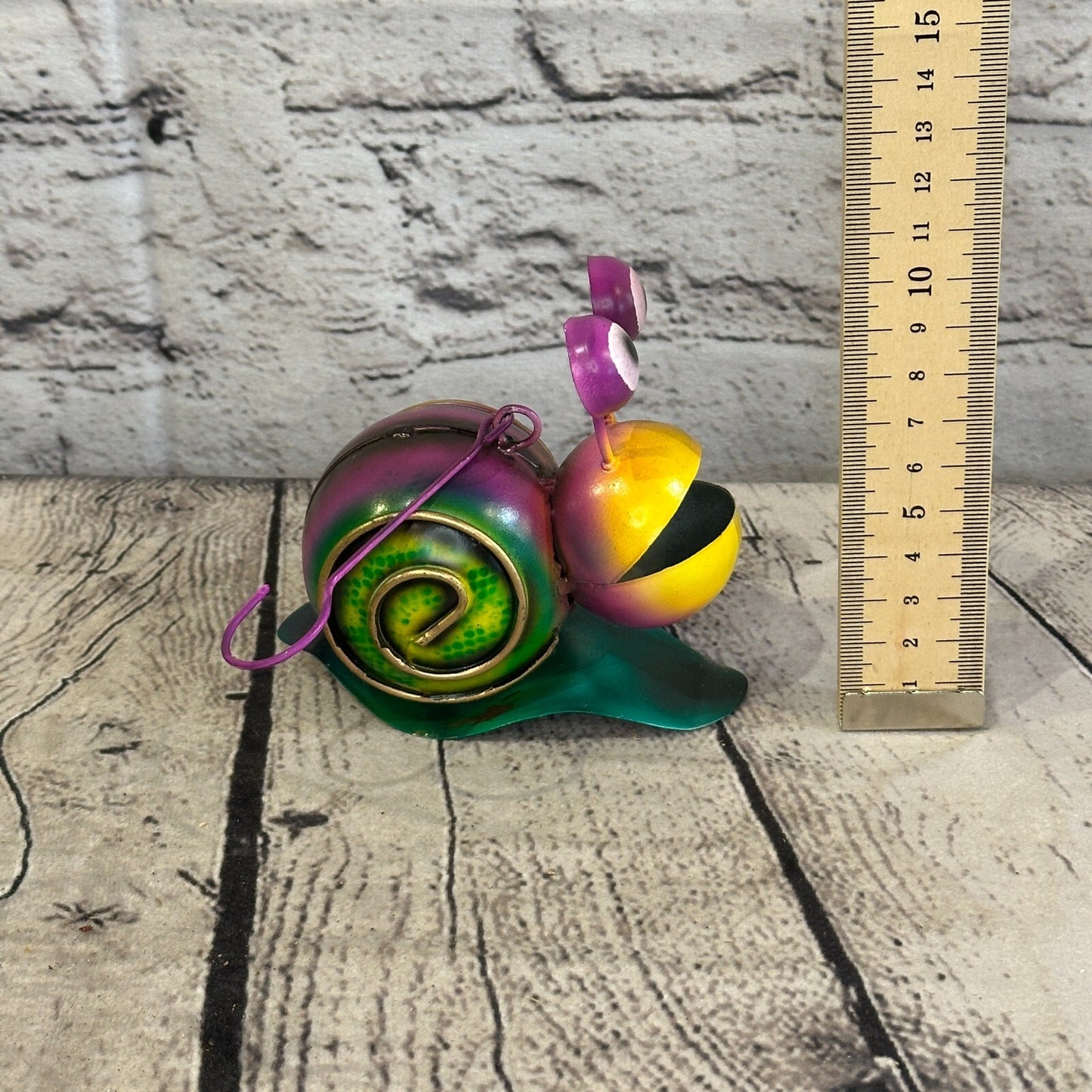10cm x 10cm Purple Snail Bug Cartoon Hanging Hook Ornament Painted Statue