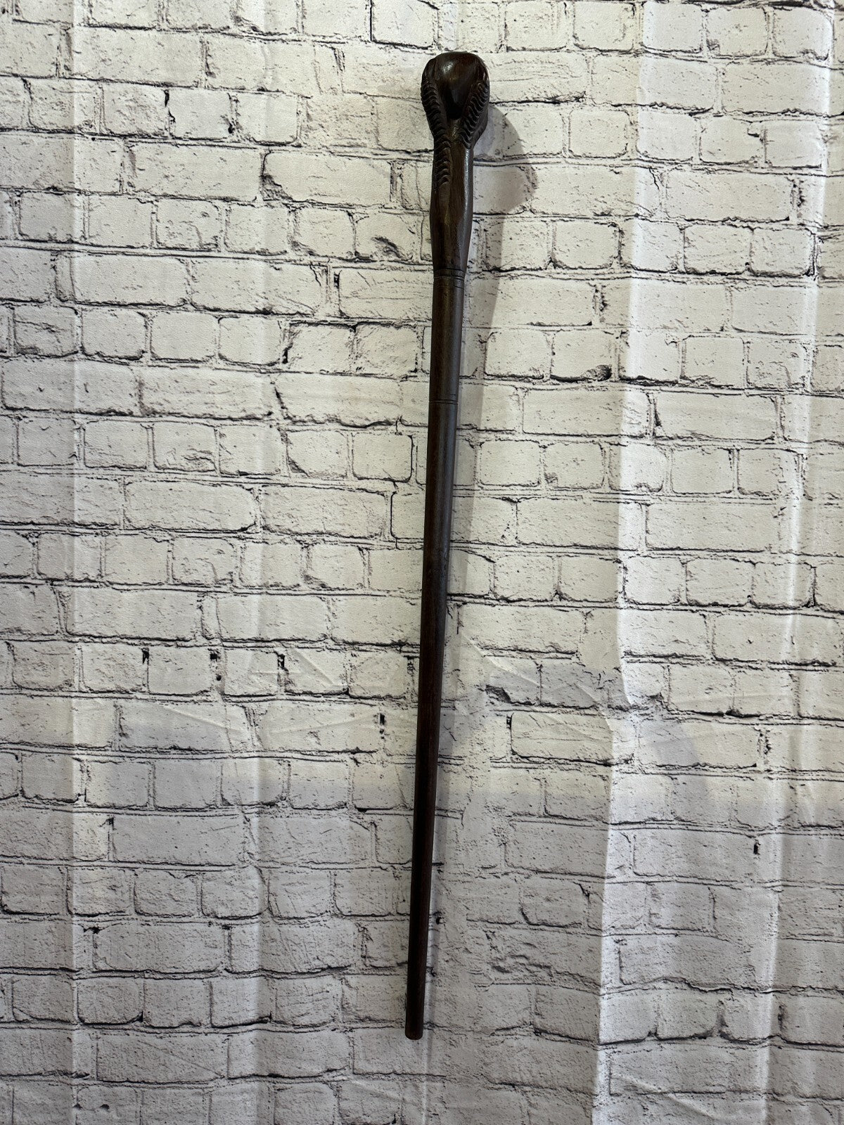 Ball & Eagle Claw 90cm Tribal African Walking Stick Cane Hand Carved Dark Wood