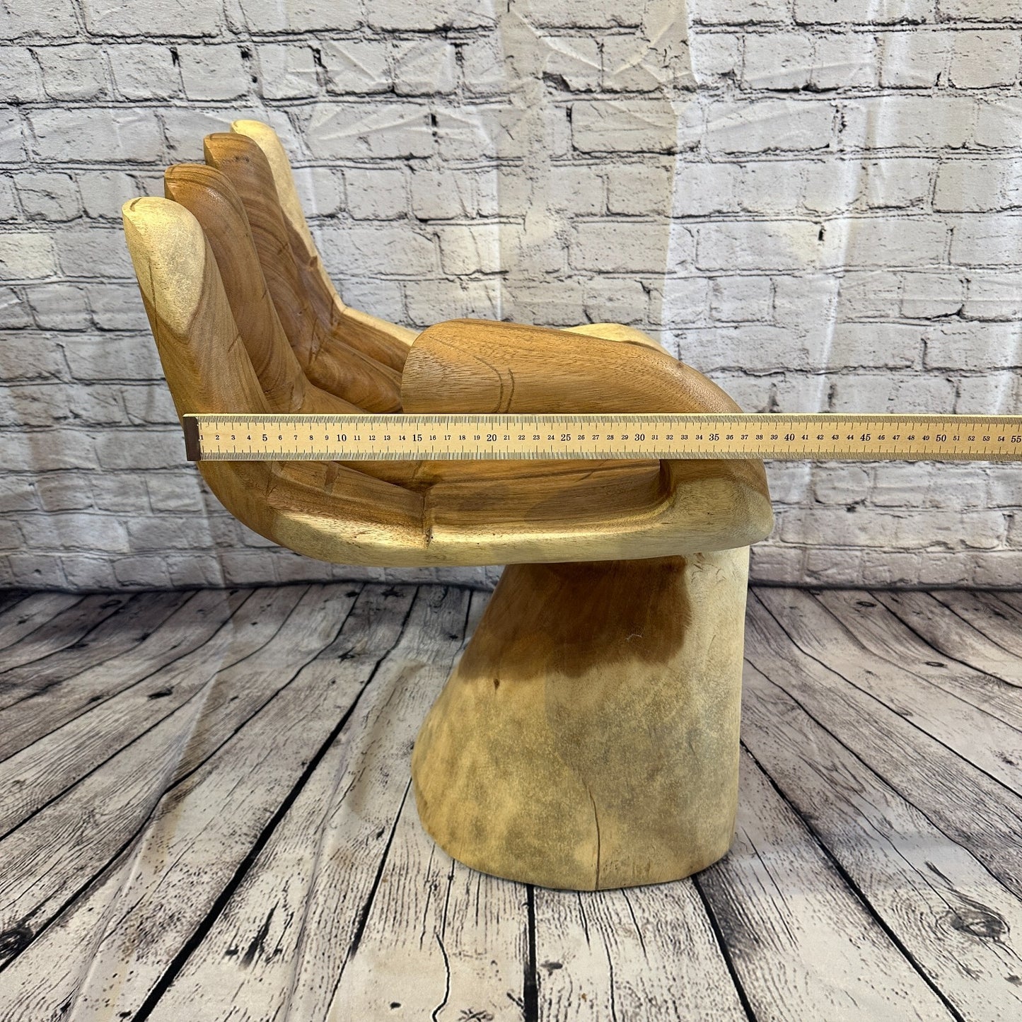 Right Hand Chair Seat 4 Finger Support Solid Suar Wood Indoor Outdoor Garden