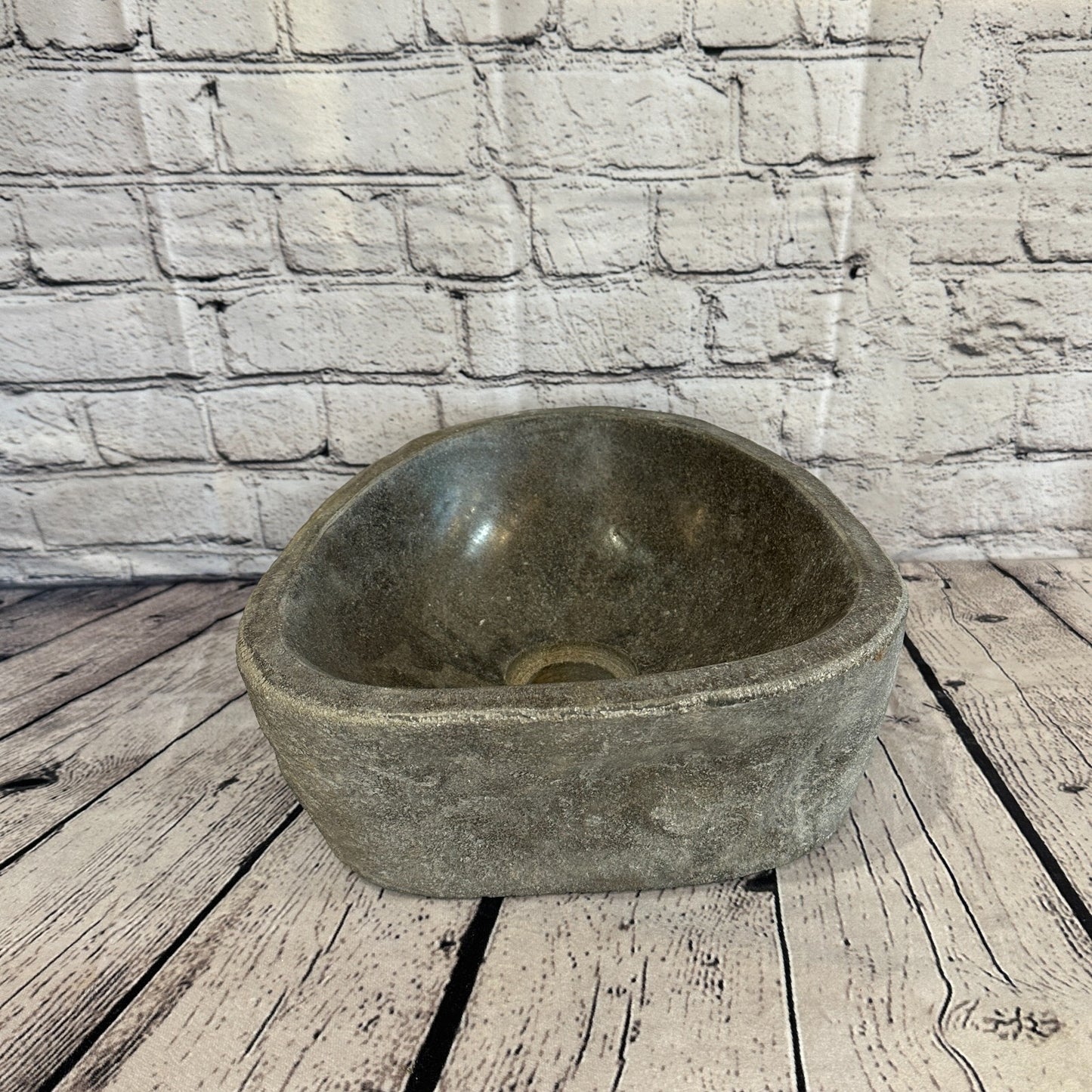 26cm x 28cm River Stone Sink Basin Bowl Natural for Bathroom Washroom Oval No 19