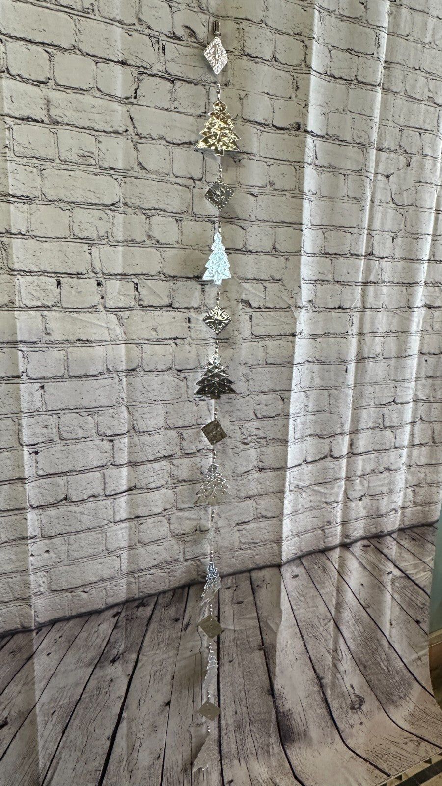 Aluminium Stamped Christmas Fir Tree String Wall Hangings Home Decoration