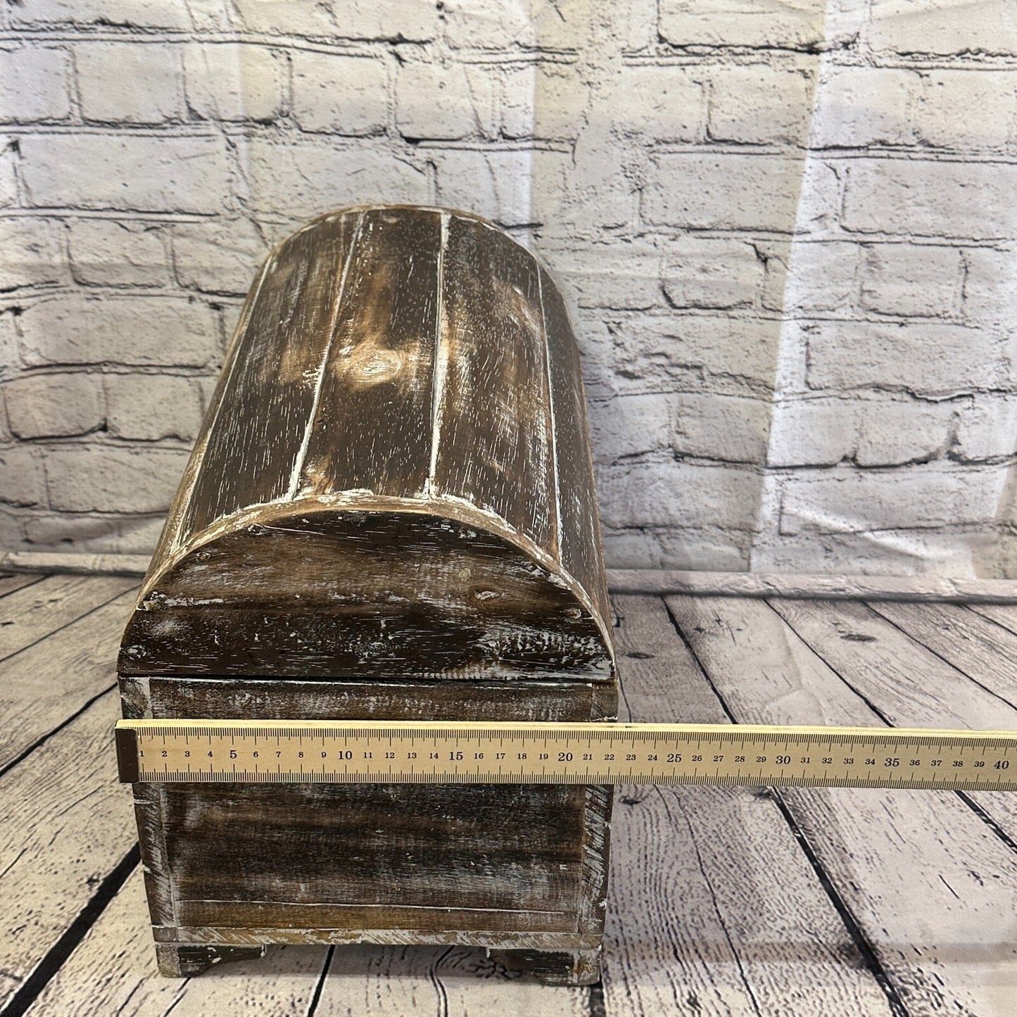 40cm x 28cm x 22cm Brown Home Wood Box Wooden Chest Storage Craft Handles Lid