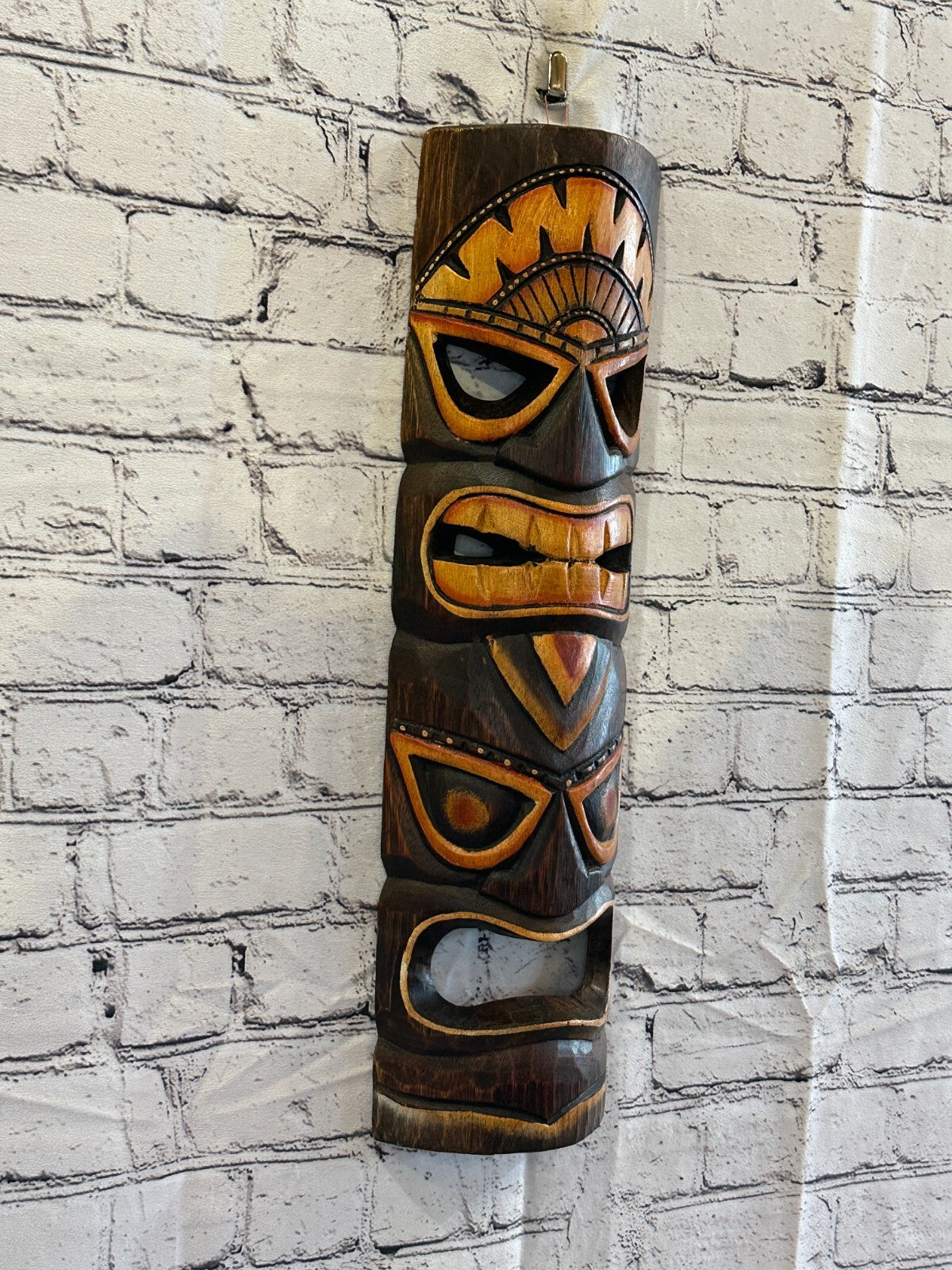 50cm Tiki Bar Mask Sign Decoration Wall Hanging Mask Wood Carving Design 3