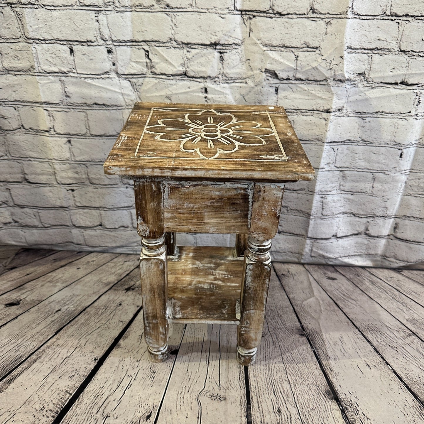 40cm x 25cm Brown 1 Draw Wooden Side Cabinet Living Hallway Storage Furniture
