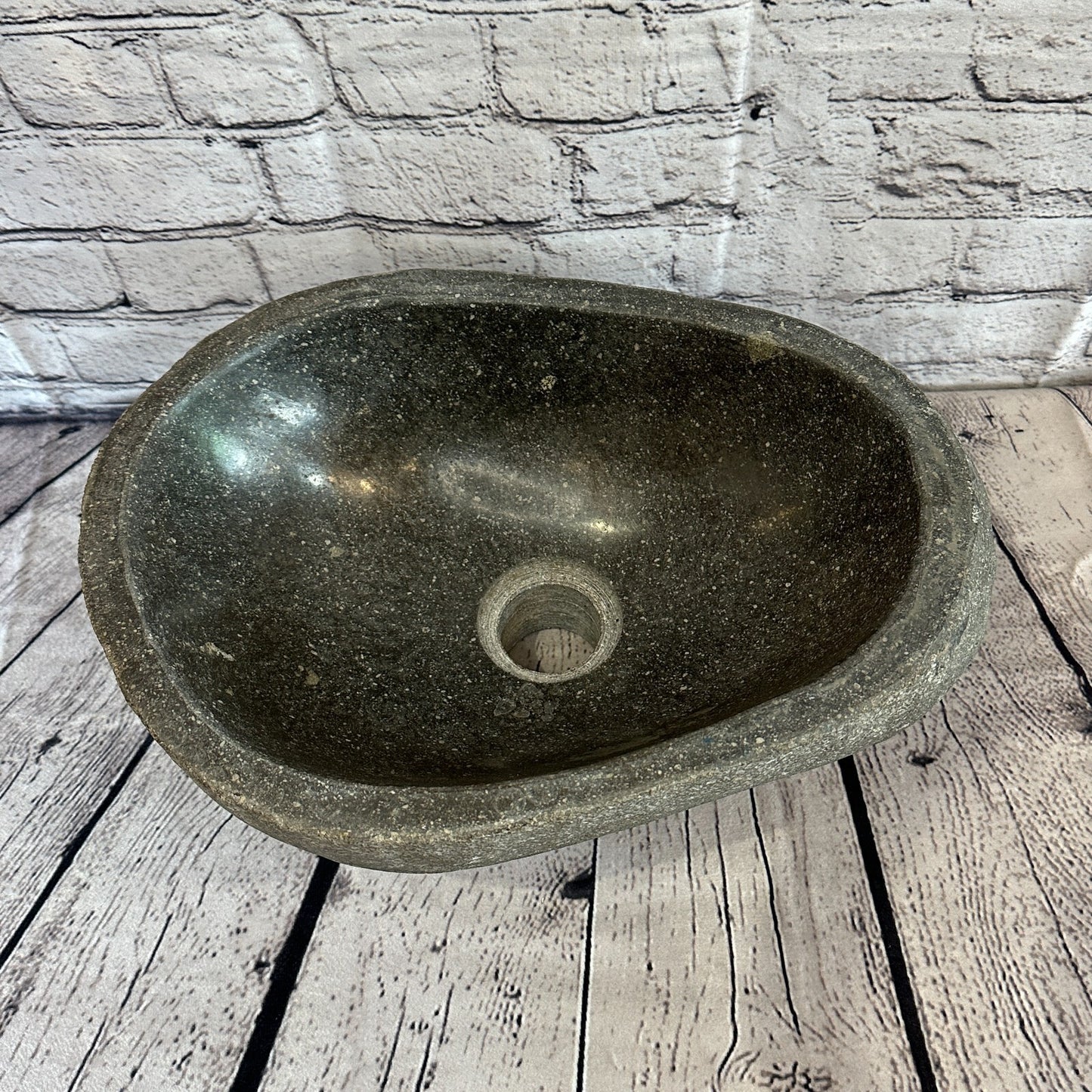 34cm x 26cm River Stone Sink Basin Bowl Natural for Bathroom Washroom Oval No 8