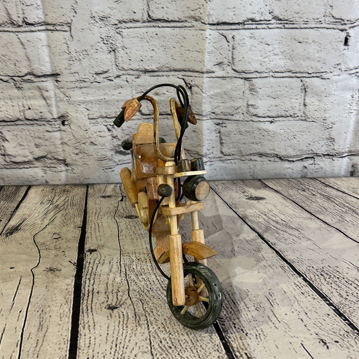 25cm Large Light Wood Motorbike Motorcycle Model Wooden Ornament Decorative Bike