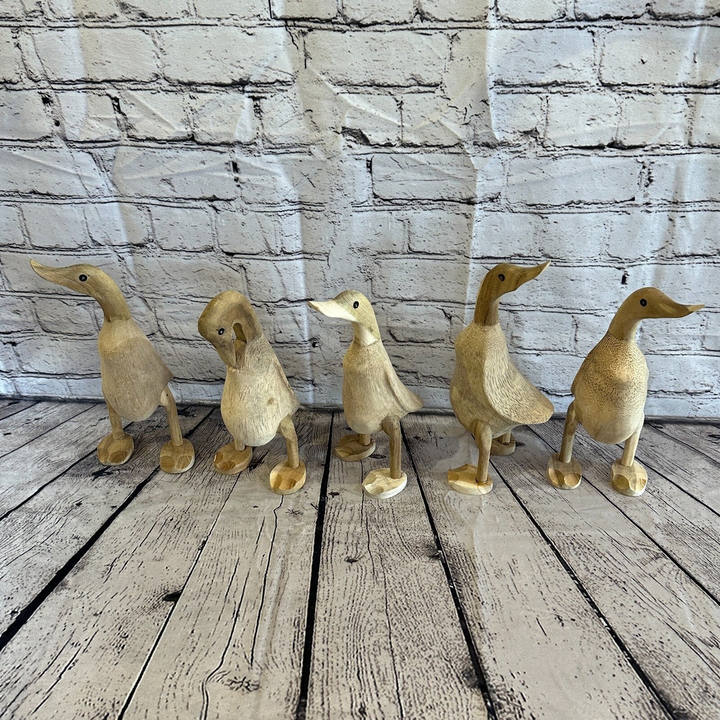 Swan Neck 30cm Tall Wooden Hairy Duckling Baby Duck Bamboo Root Fairtrade
