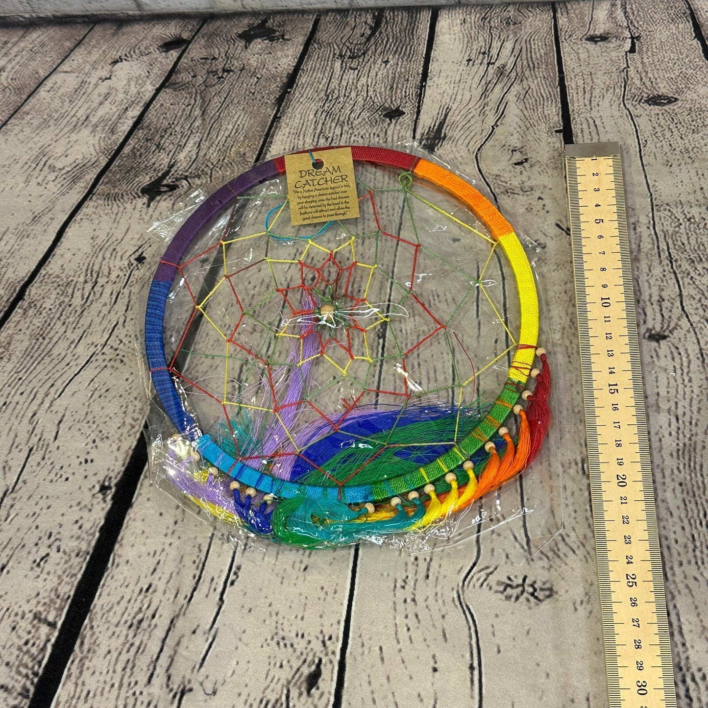 Rainbow Tassel 20cm x 20cm Dream Catcher Dreamcatcher Wall Hanging Ornament