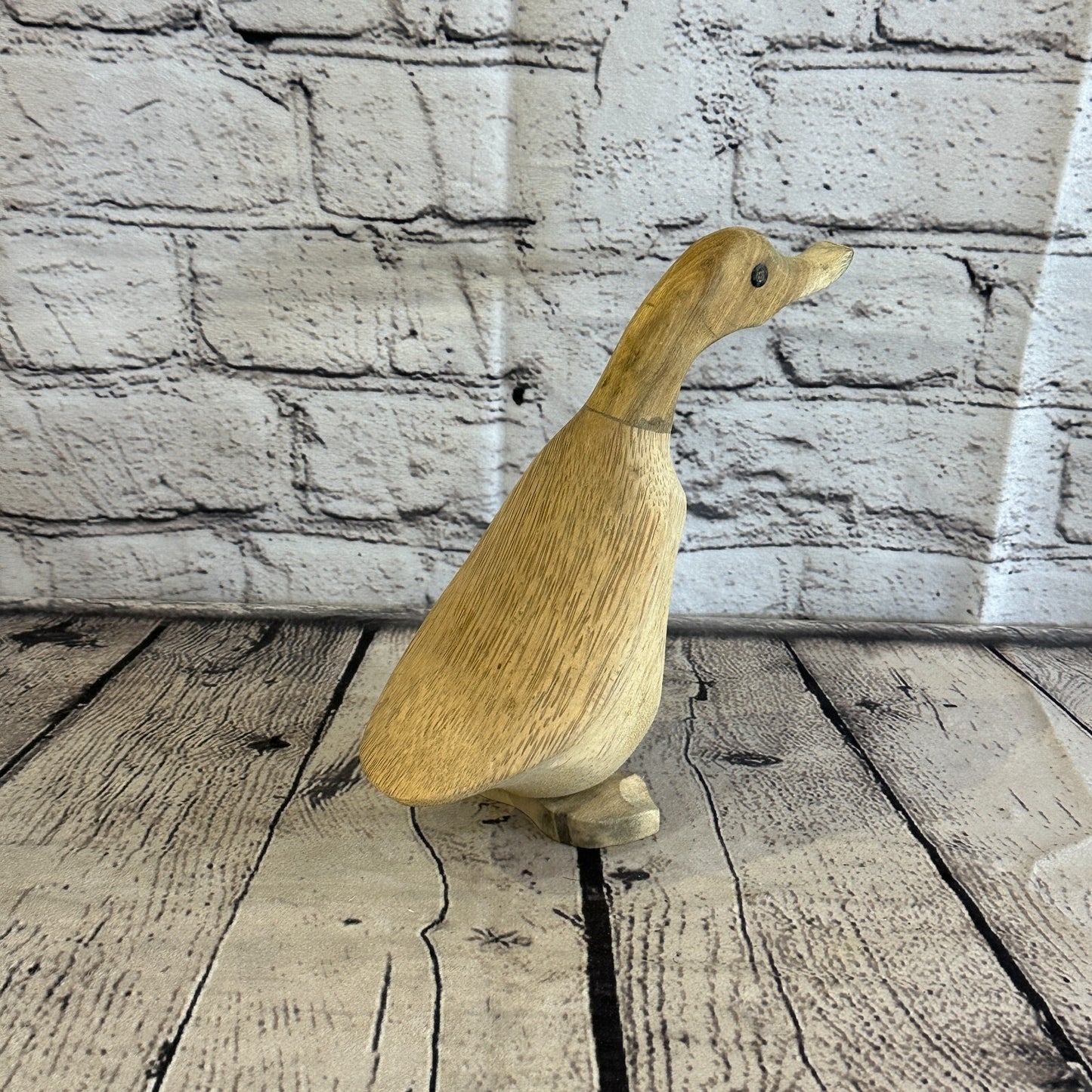 Looking Forward 18cm Tall Wooden Hairy Duckling Baby Duck Bamboo Root Fairtrade