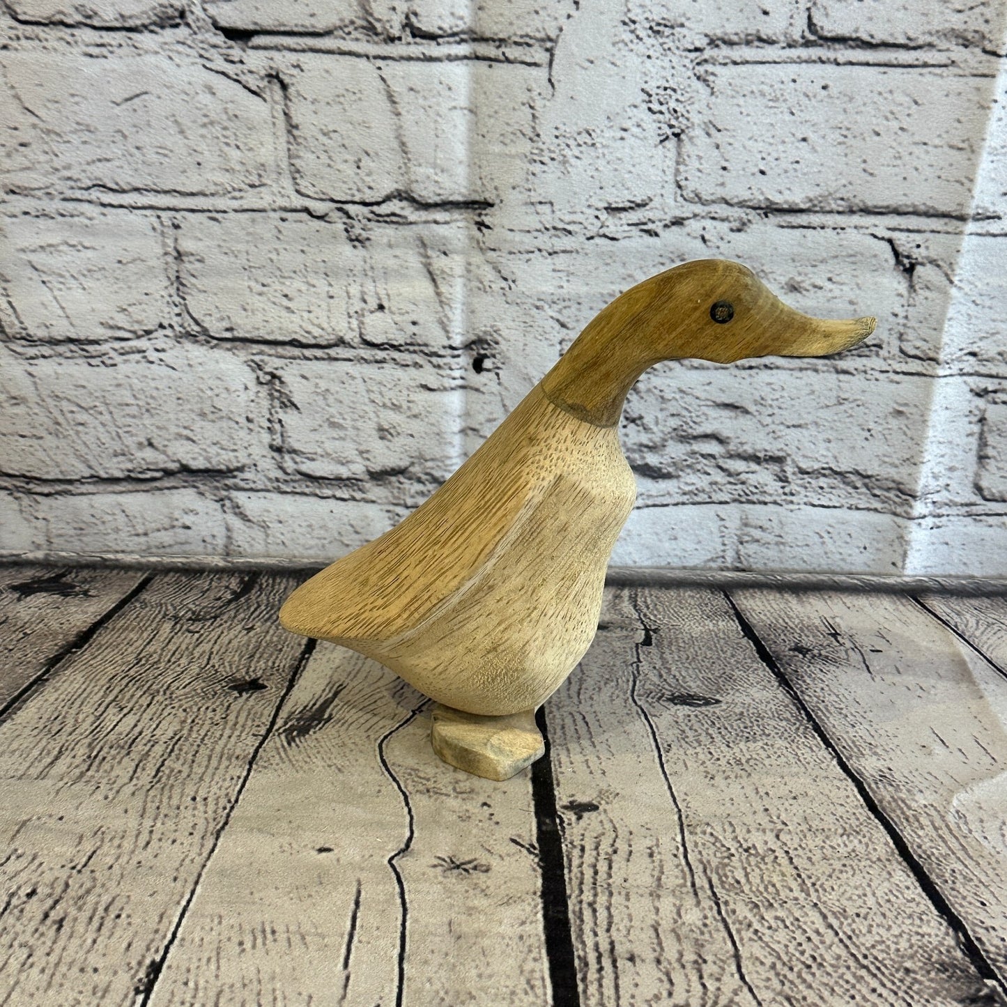 Looking Forward 18cm Tall Wooden Hairy Duckling Baby Duck Bamboo Root Fairtrade