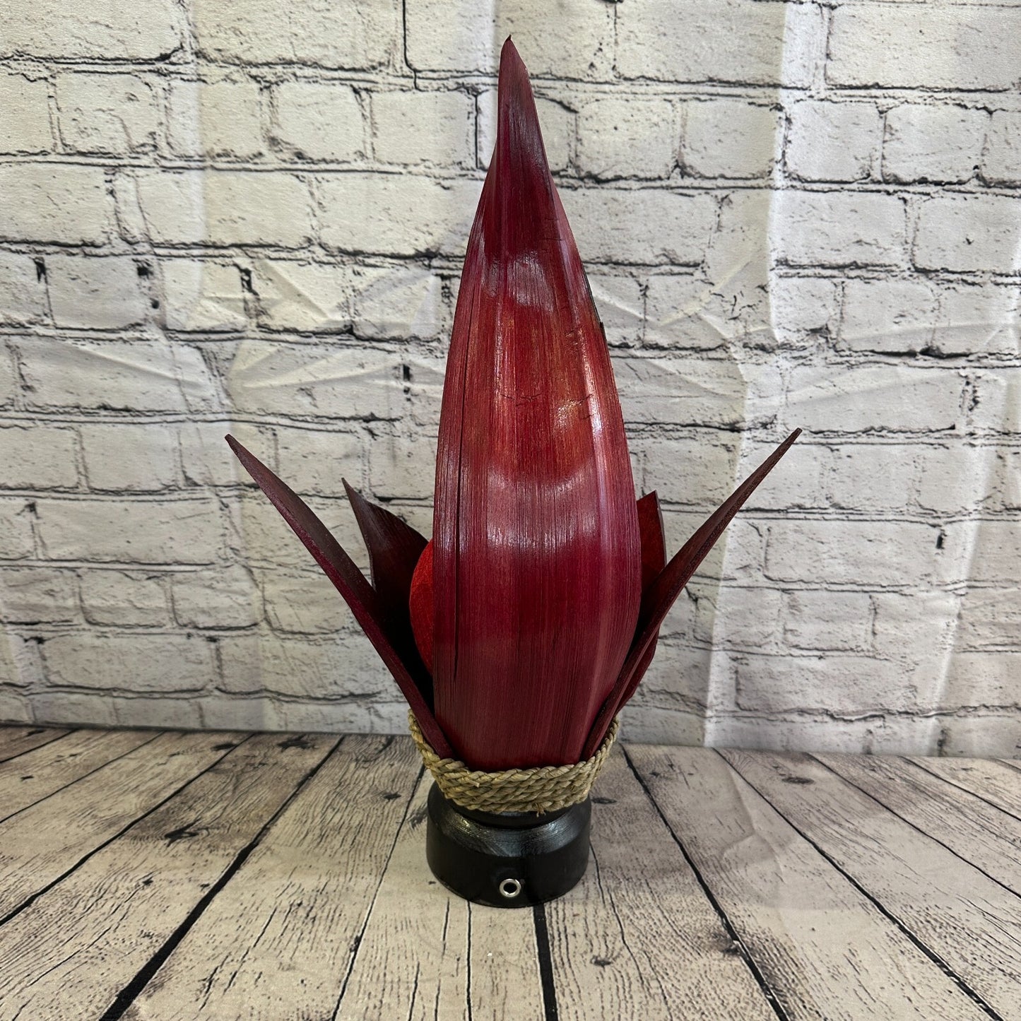 Red Red Leaf Natural 50cm Tall Leaf Lamp Twist LED UK Mains Plug Design 8