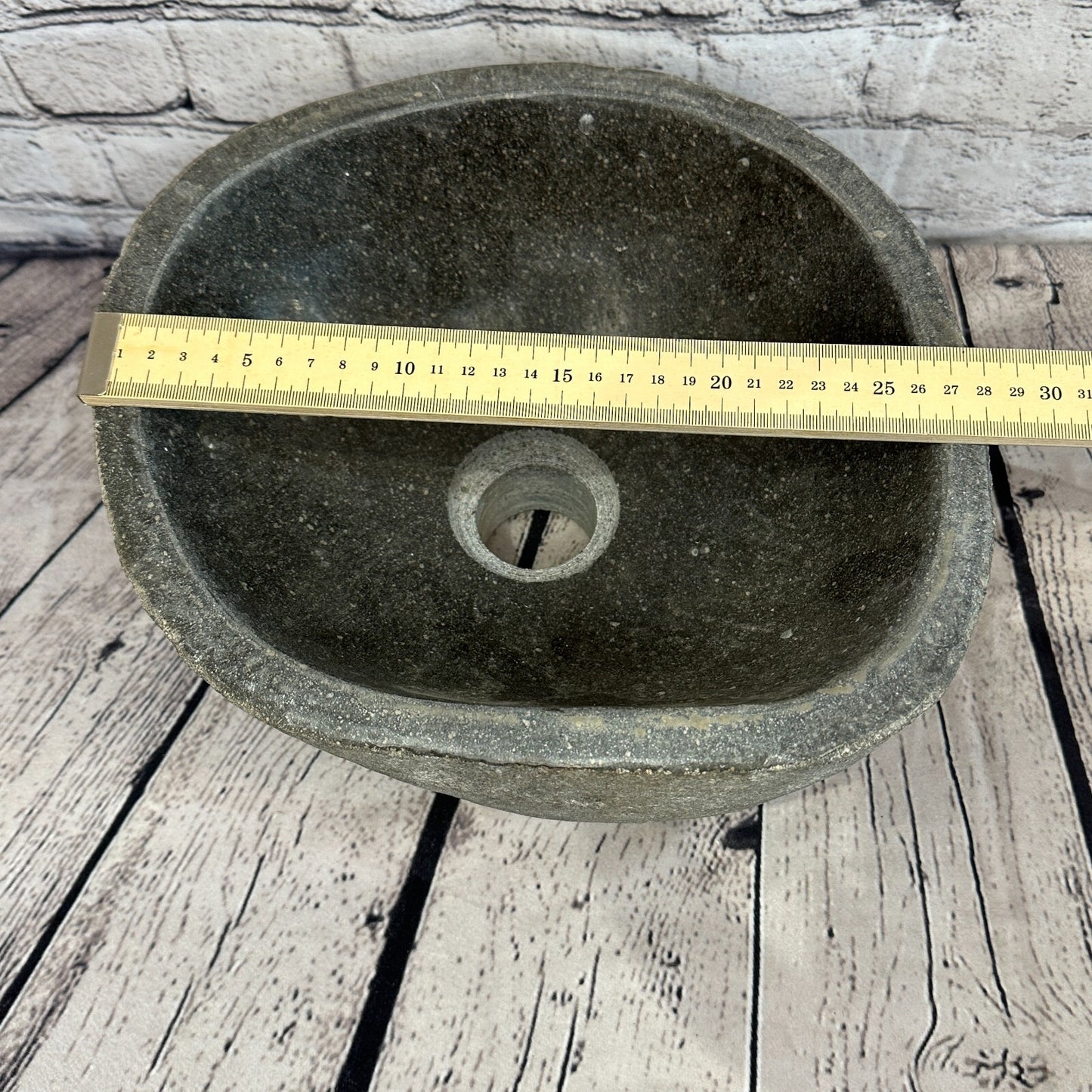 28cm x 26cm River Stone Sink Basin Bowl Natural for Bathroom Washroom Oval No 18