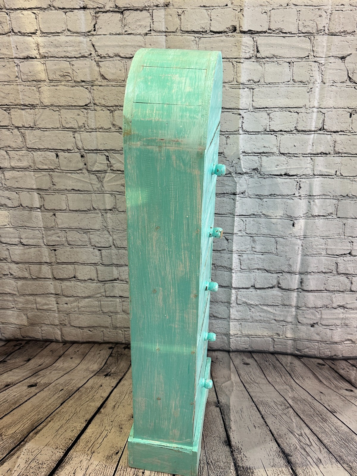 100cm x 30cm Green 5 Draw Wooden Side Cabinet Living Hallway Storage Furniture