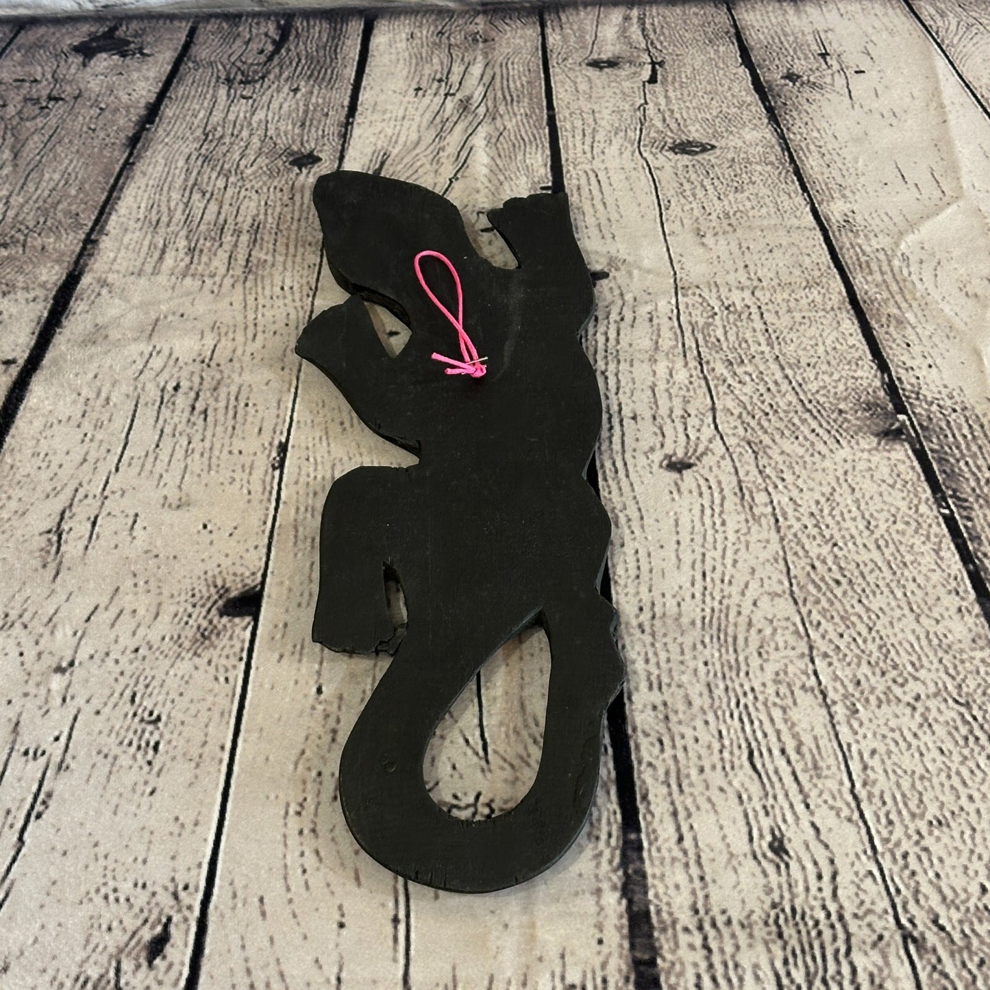 50cm Gecko Black Mosaic Wall Hanging Wooden Ornaments Wood Carving