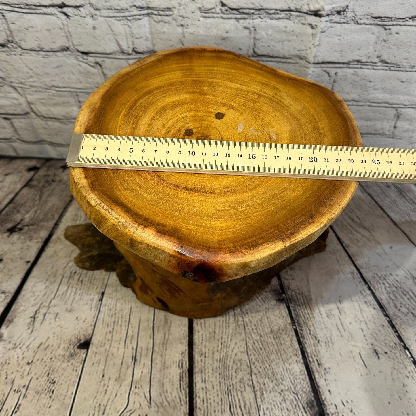 26cm x 24cm Teak Root Wood Mushroom Coffee Table Side Table Home Furniture No 12