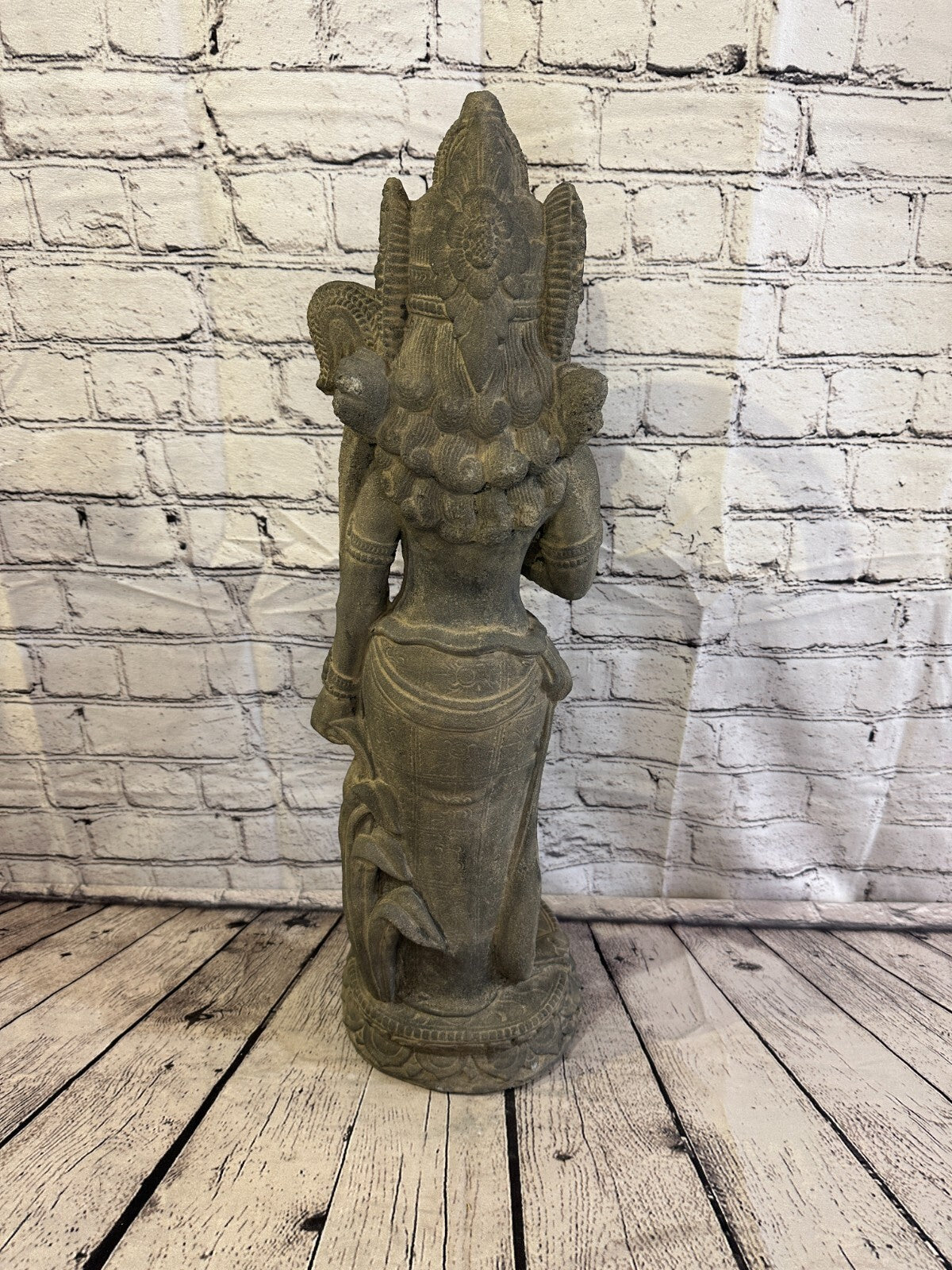 Shiva Goddess Stone Garden 65cm x 18cm Ornament Outdoor Indoor Statue Hindu