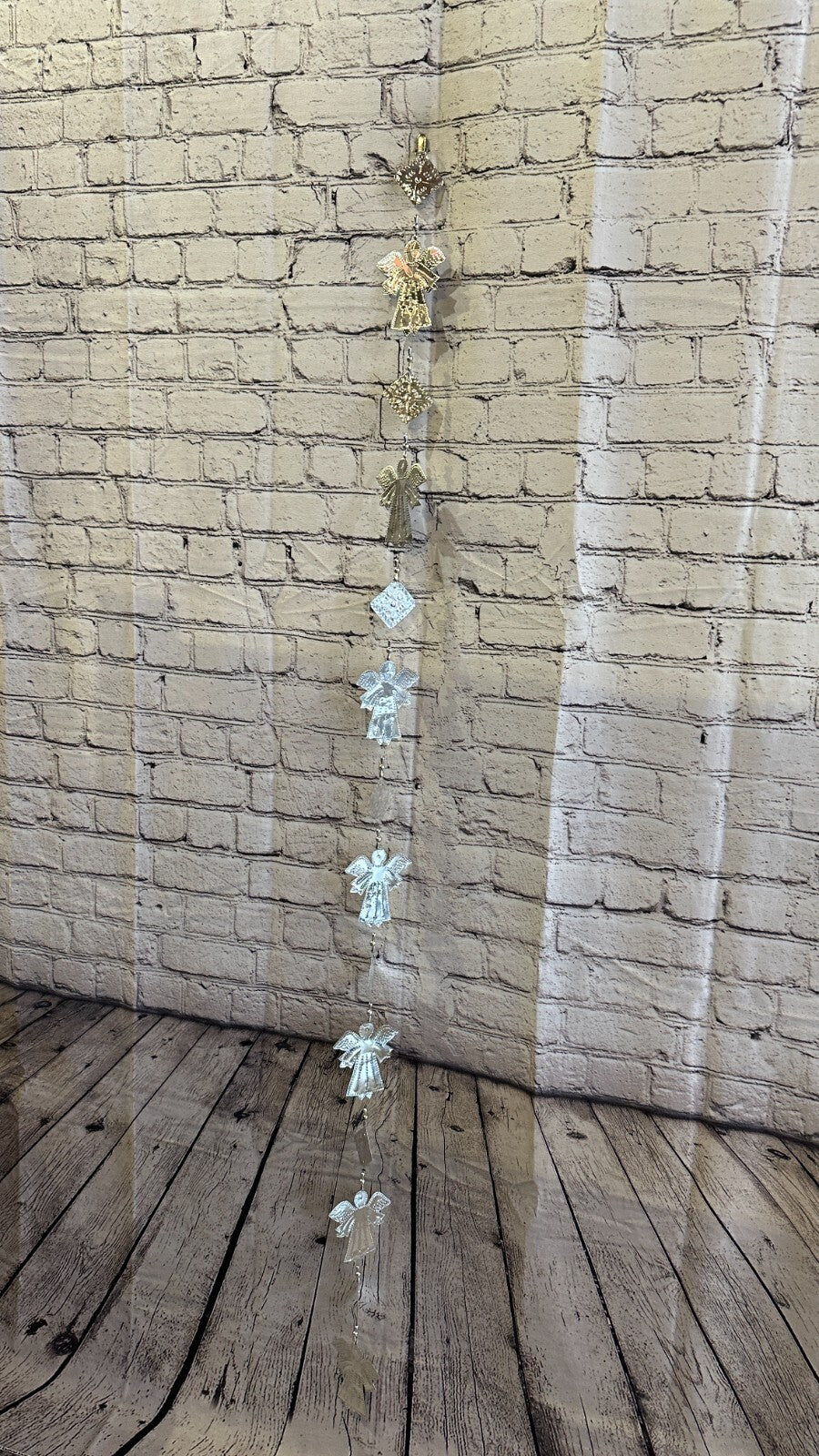 Aluminium Stamped Sitting Angel String Wall Hangings Home Decoration