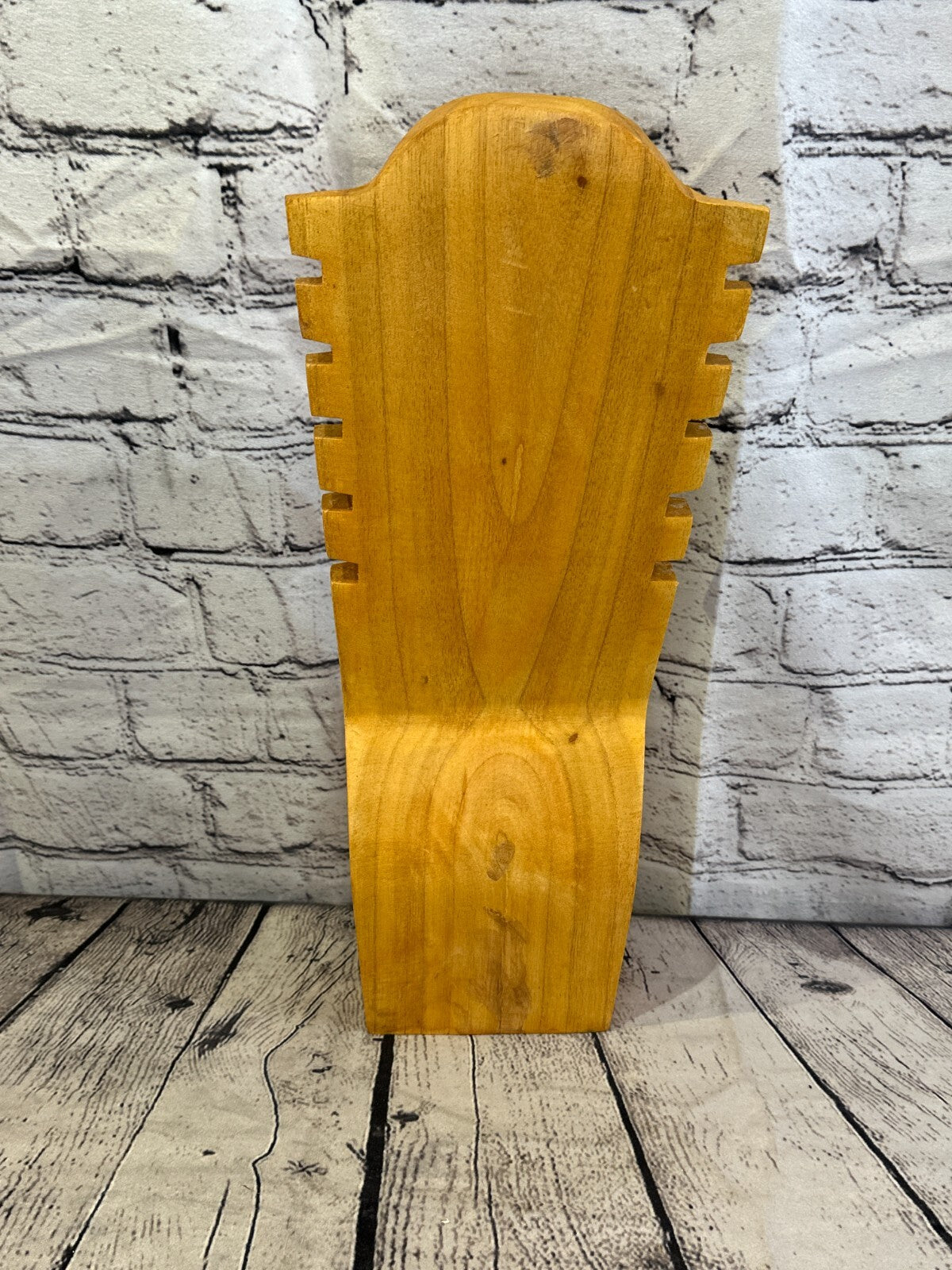 40cm Hand Carved Wooden Necklace On Base Chain Jewellery Display Stand Bust