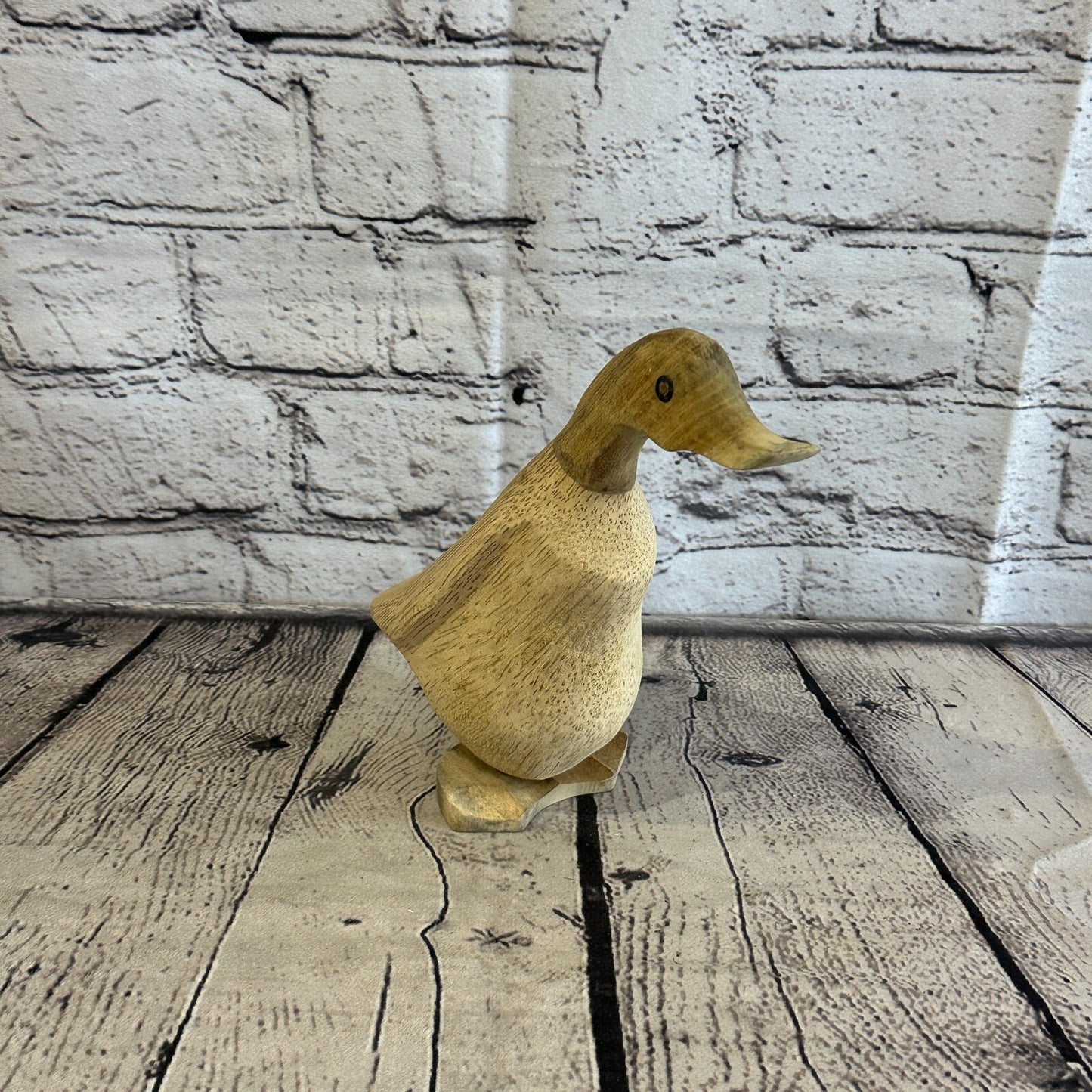 Looking Forward 18cm Tall Wooden Hairy Duckling Baby Duck Bamboo Root Fairtrade