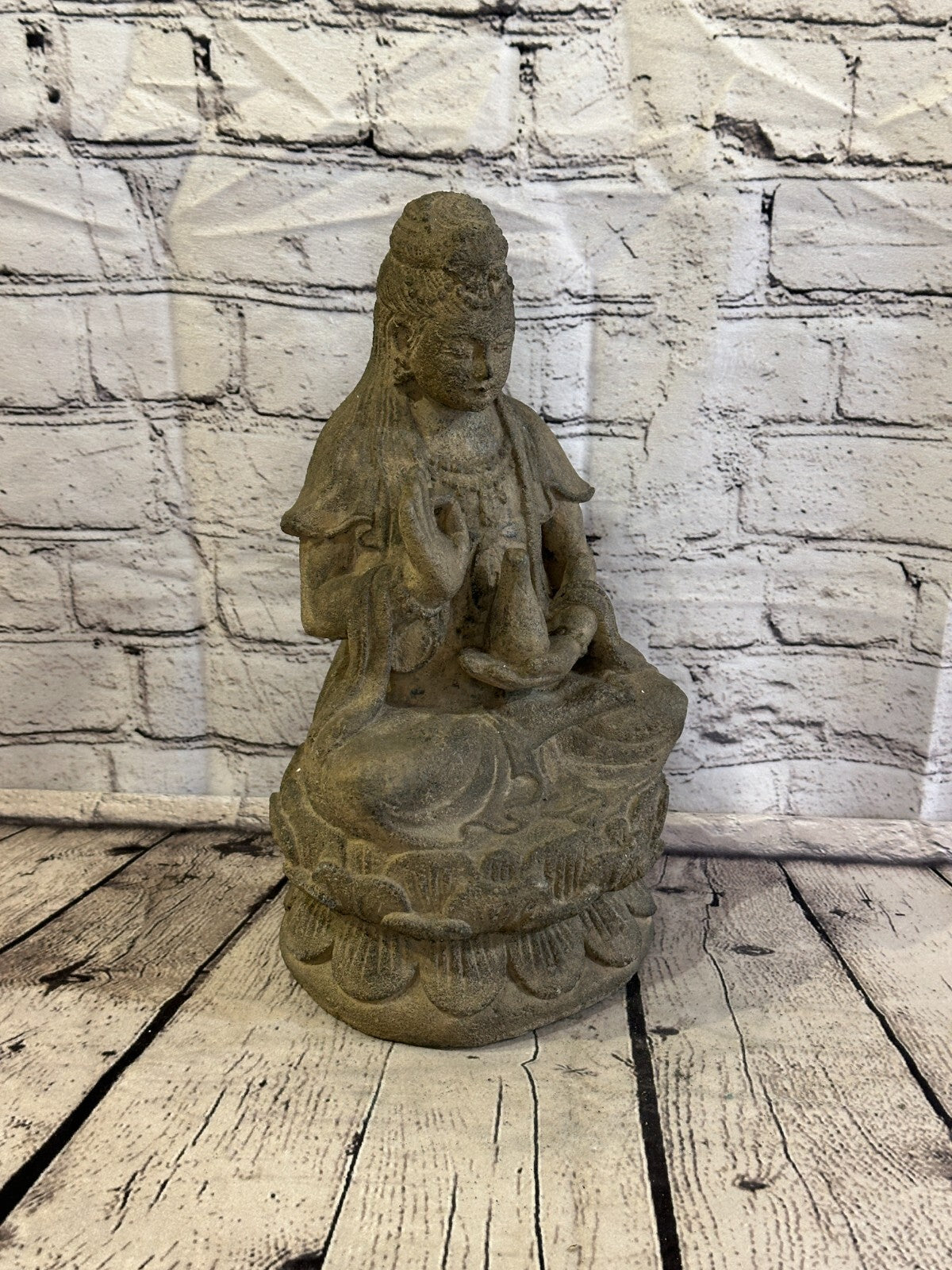Quan Yin Stone Garden 35cm x 15cm Ornament Outdoor Indoor Statue Hindu