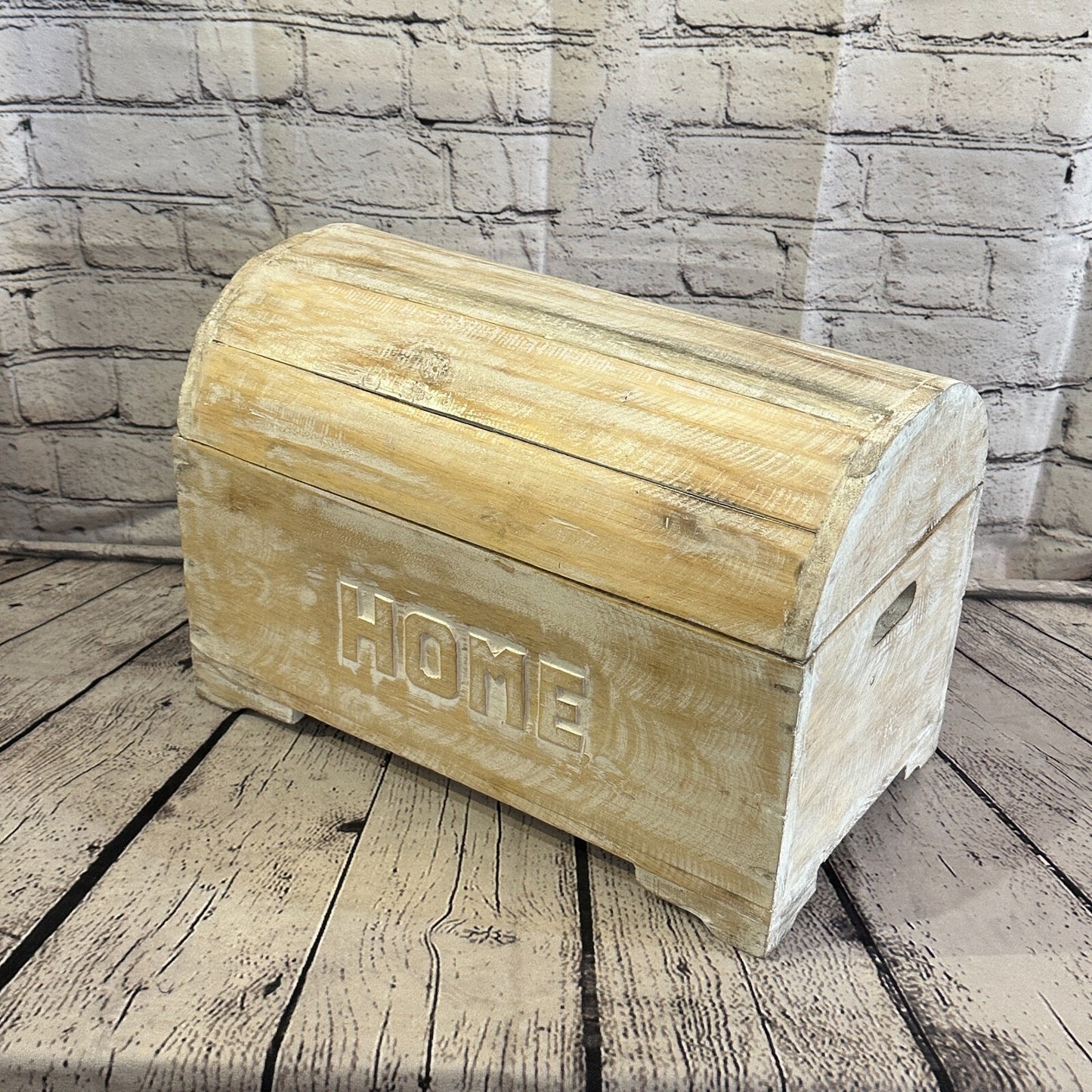 40cm x 28cm x 22cm White Home Wood Box Wooden Chest Storage Craft Handles Lid