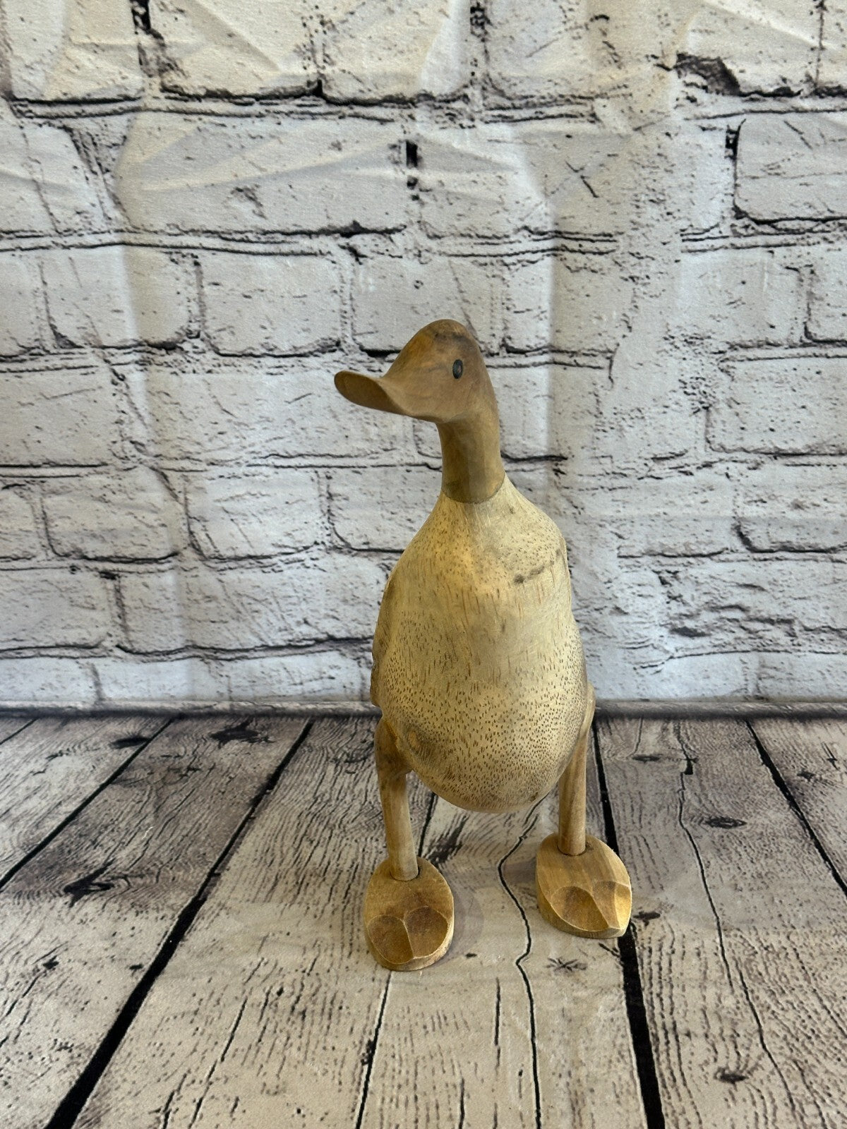 Looking Right 30cm Tall Wooden Hairy Duckling Baby Duck Bamboo Root Fairtrade