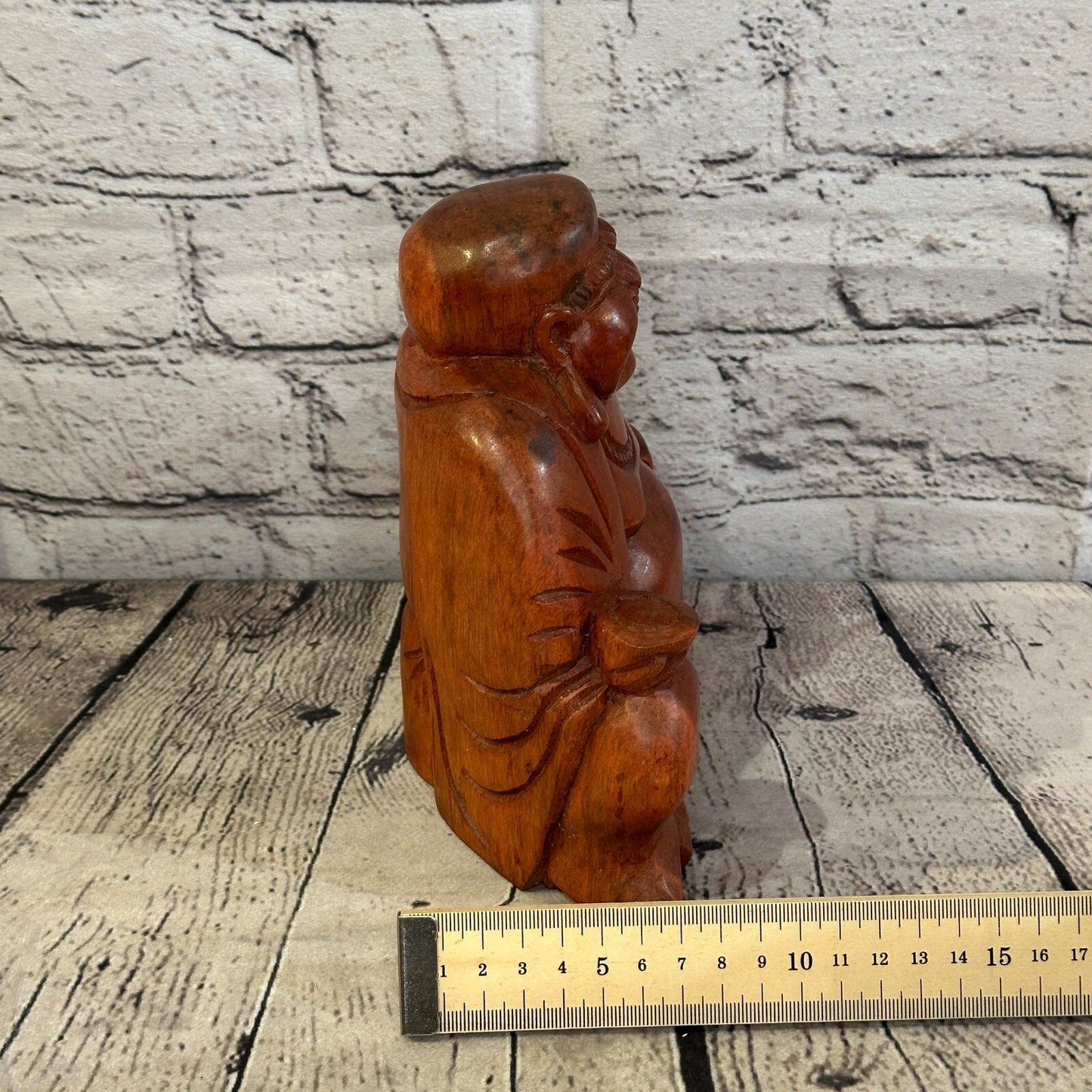 18cm Wooden Seated Buddha Meditation Meditation Serenity Hand Carved Fair Trade