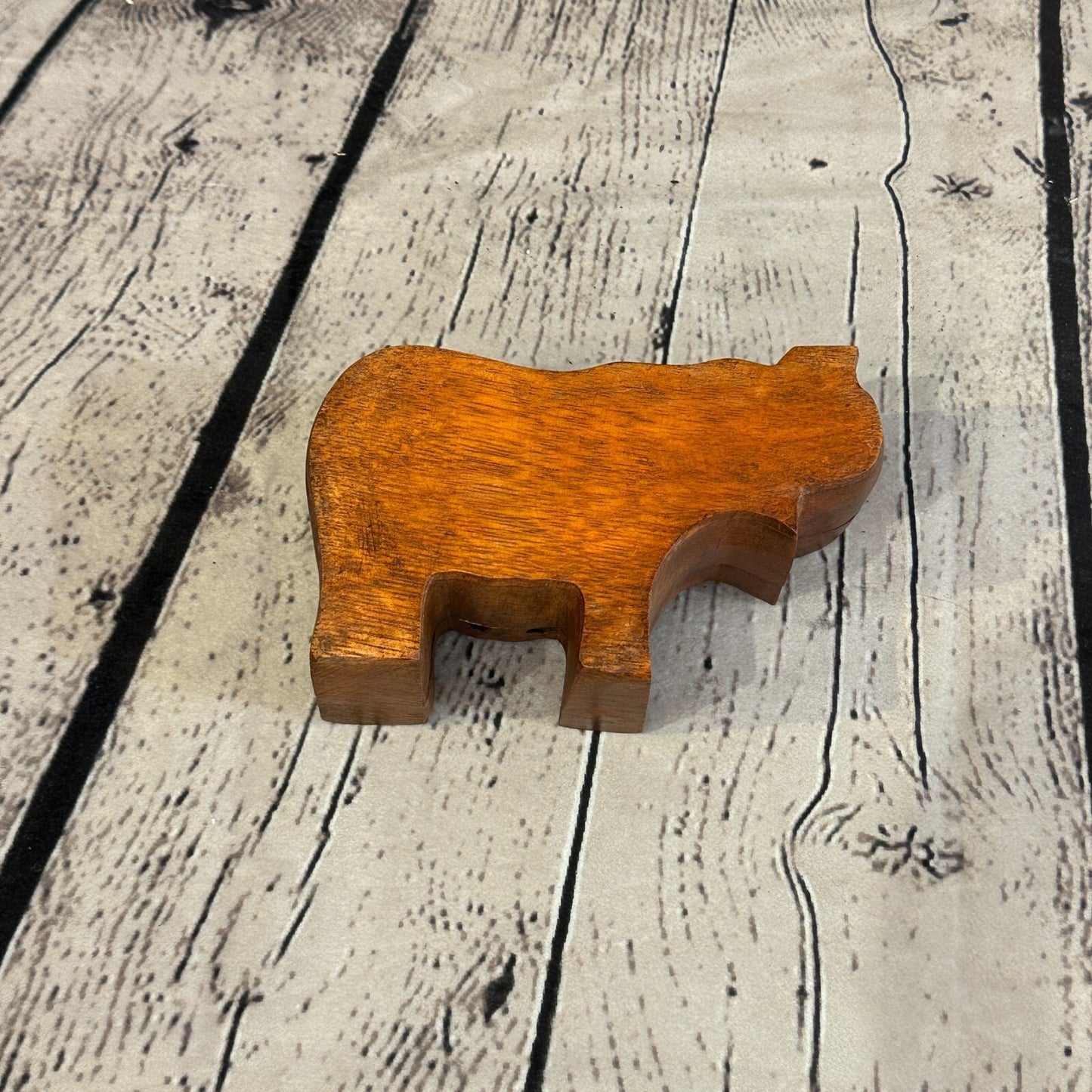 Carved Elephant 4 Bit Wooden Puzzle Box Secret Box Magic Trinket Handmade