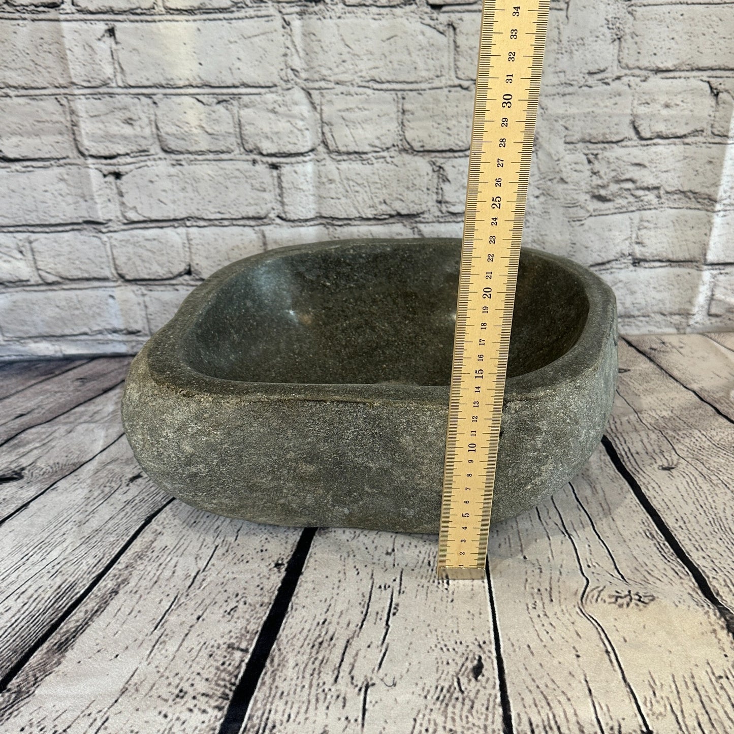 32cm x 27cm River Stone Sink Basin Bowl Natural for Bathroom Washroom Oval No 3