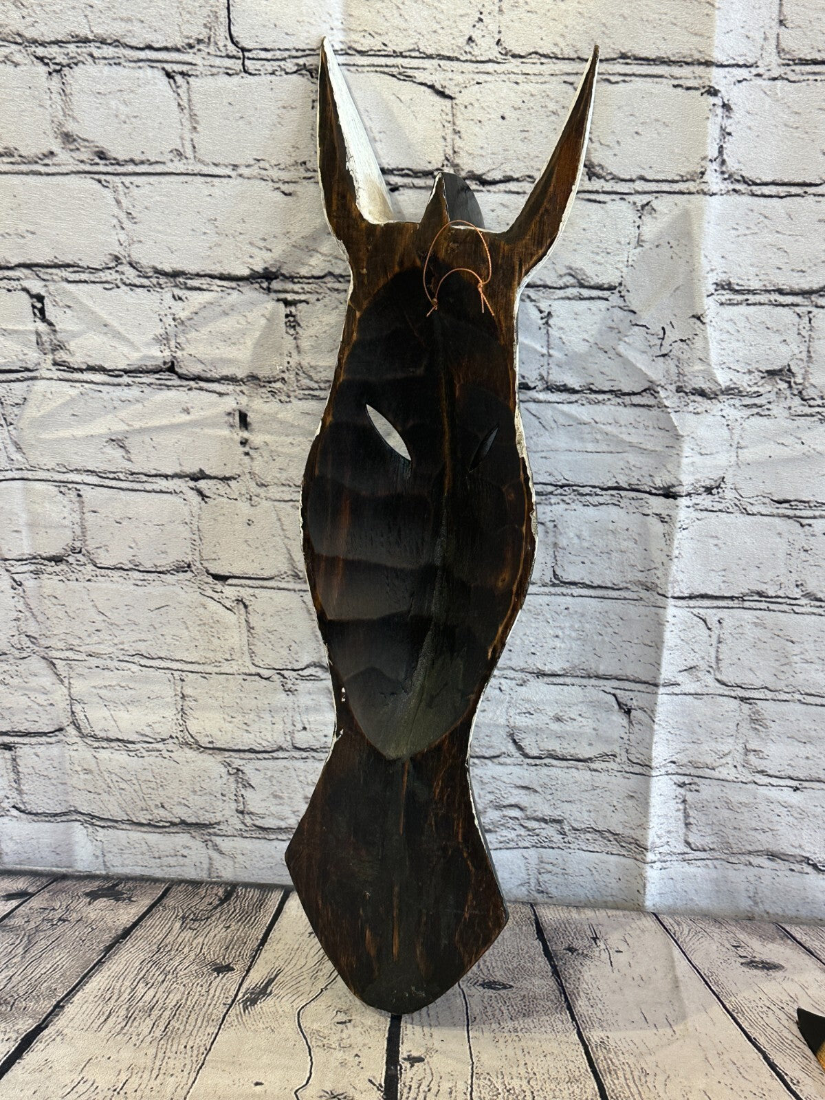 50cm Stripe Zebra Hand Carved Fair Trade Wooden Animal Wall Art Wall Hang Mask
