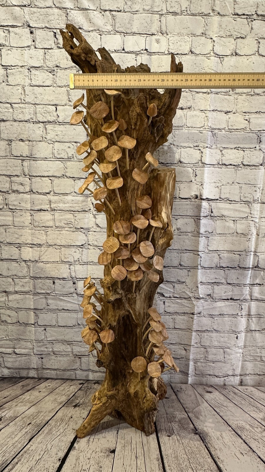 100cm Tall Mushrooms Cluster Parasite Ornament Natural Carving Fairtrade Wooden