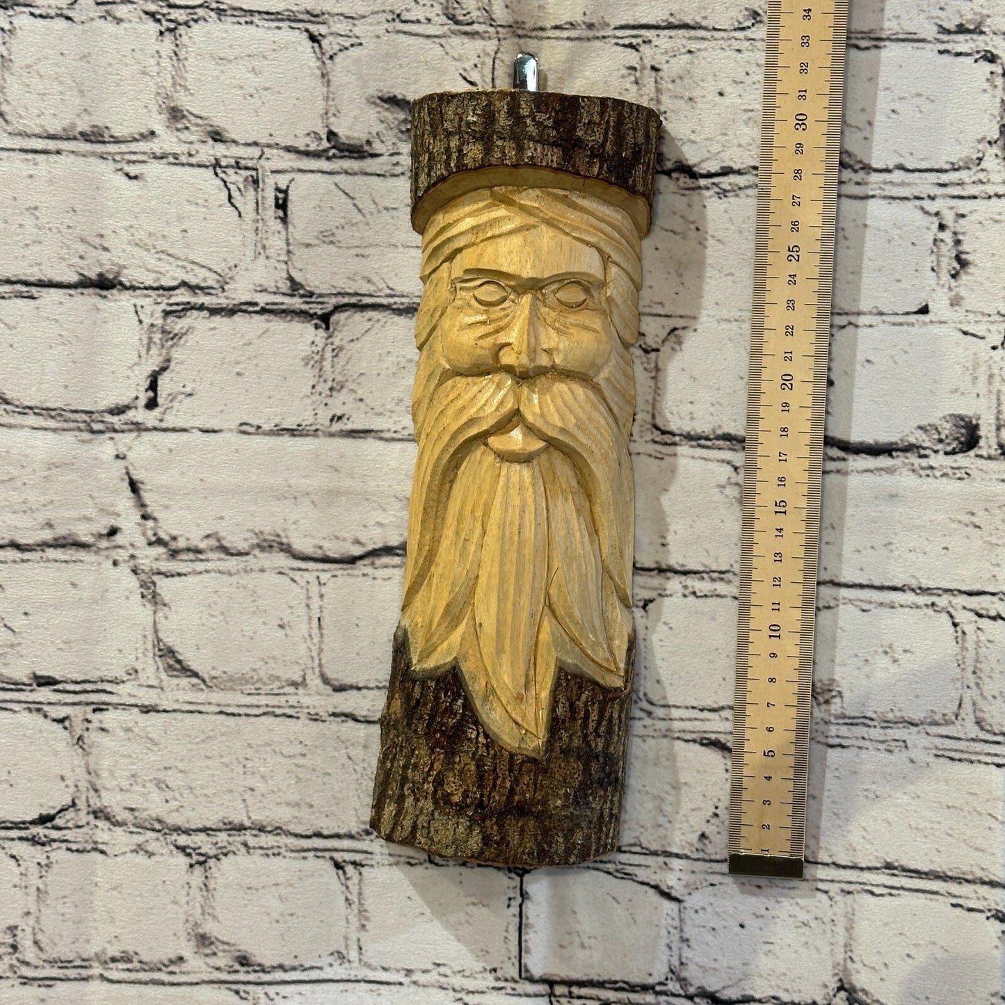 Forest Man Of The Woods 30cm Hand Carved Wizard Tree Trunk Wood Fairtrade