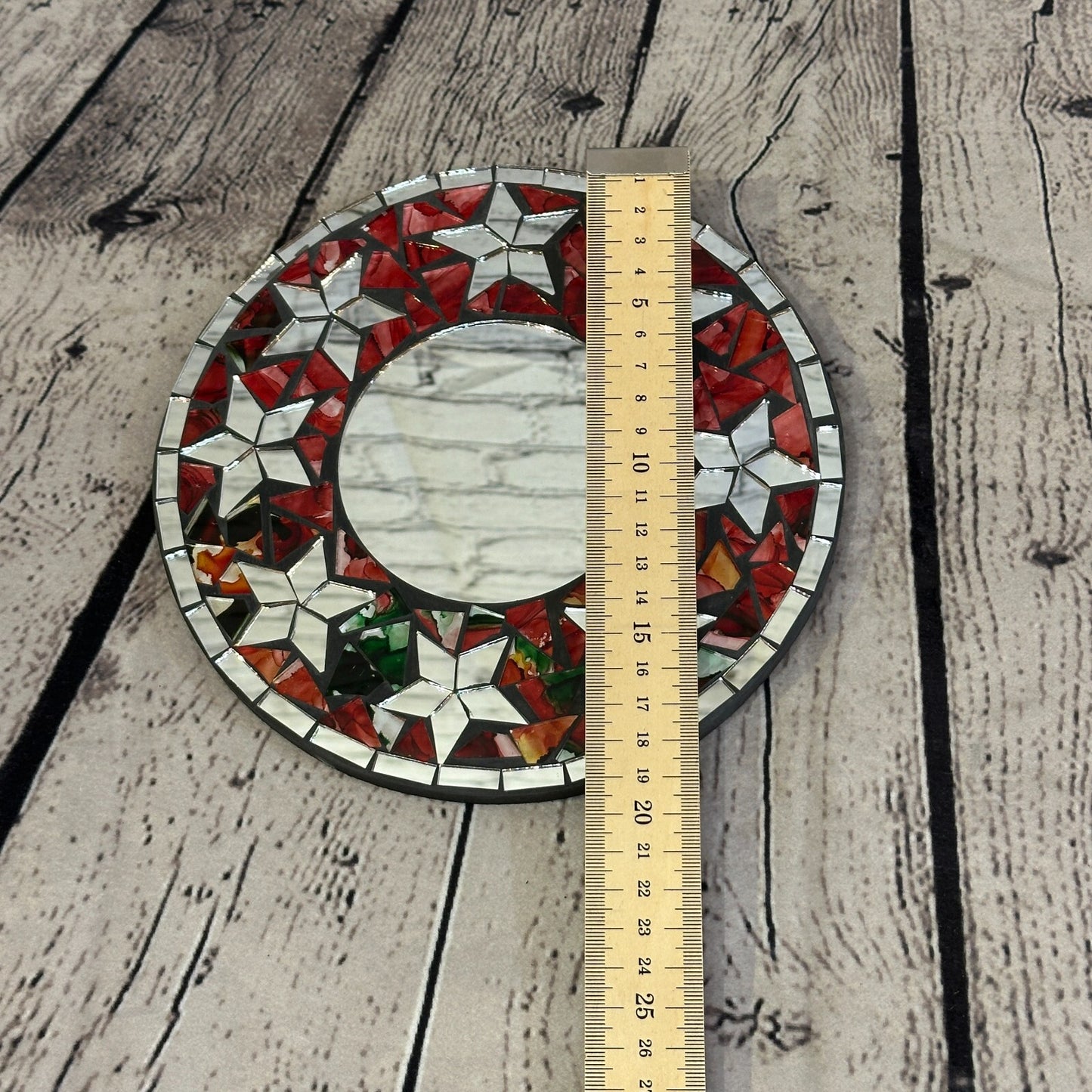 Red Star Mosaic Tile Wall Mirror 20cm x 20cm 8 Inches Handmade New