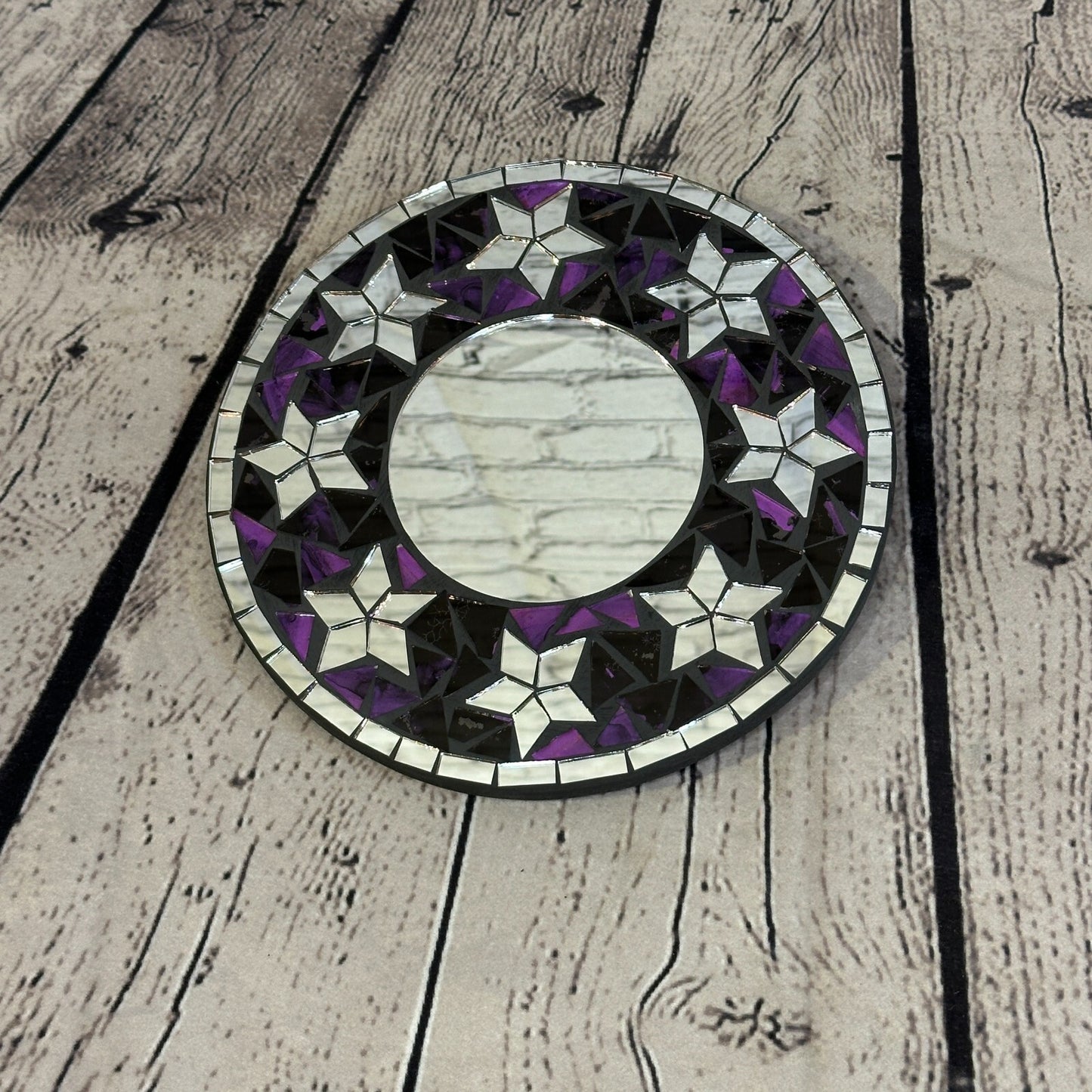 Purple Star Mosaic Tile Wall Mirror 20cm x 20cm 8 Inches Handmade New