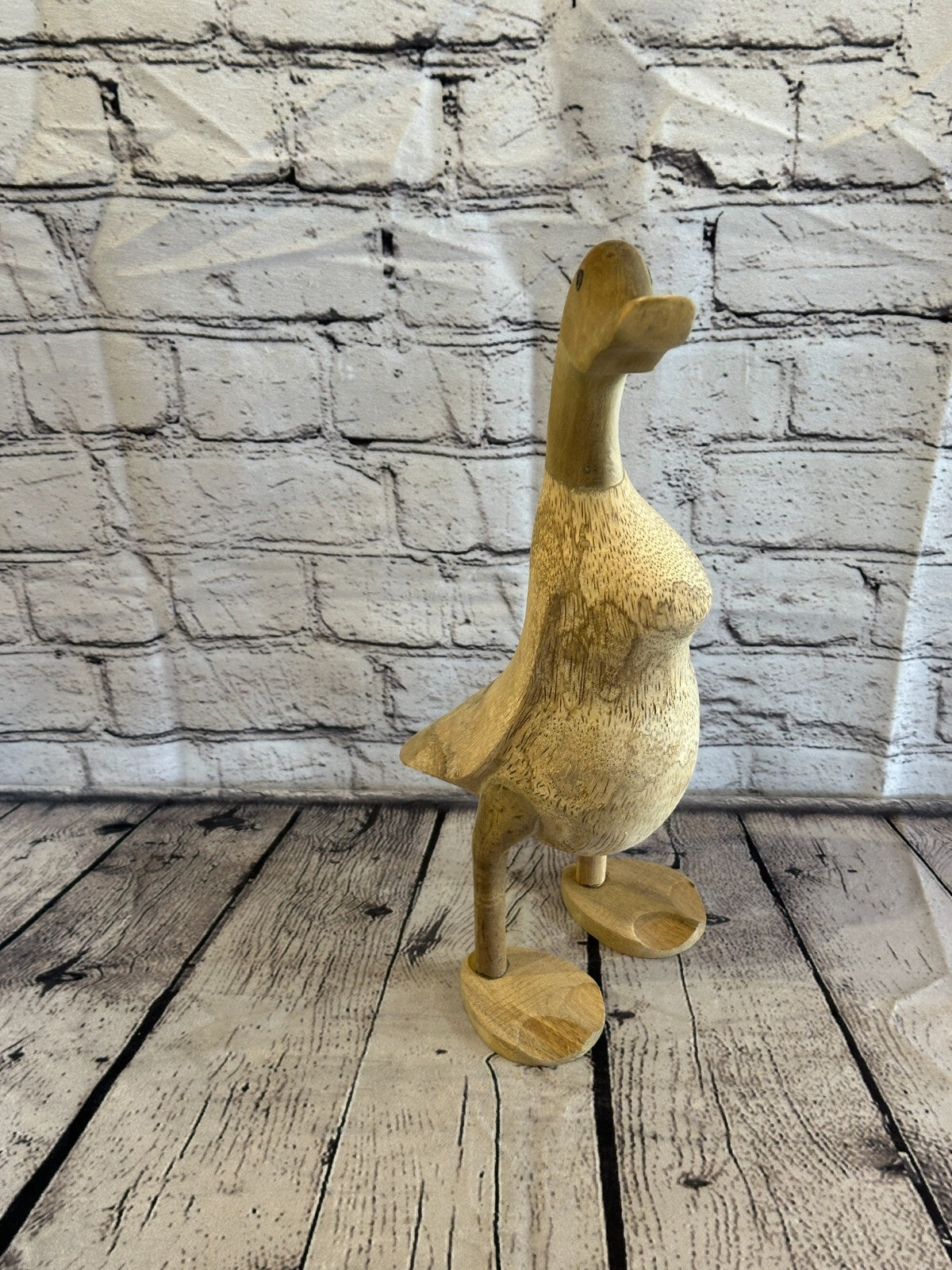Looking Right 40cm Tall Wooden Hairy Duckling Baby Duck Bamboo Root Fairtrade